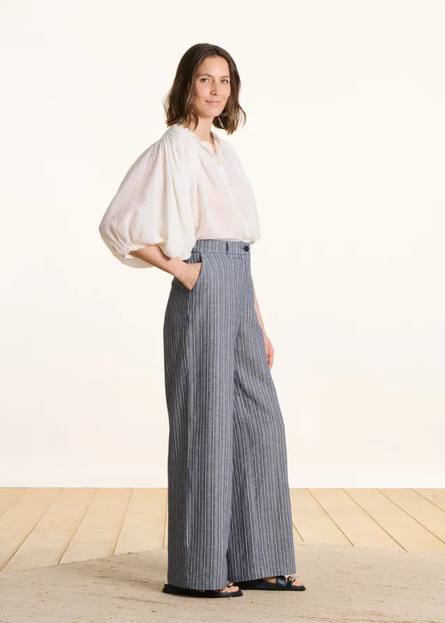 la-f-e-marabout-e-hose-blau-gestreift-leinen-weit image 1