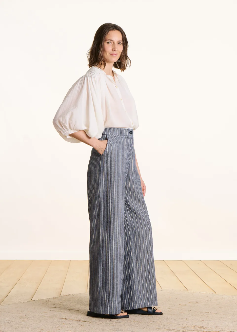 la-f-e-marabout-e-hose-blau-gestreift-leinen-weit image 1