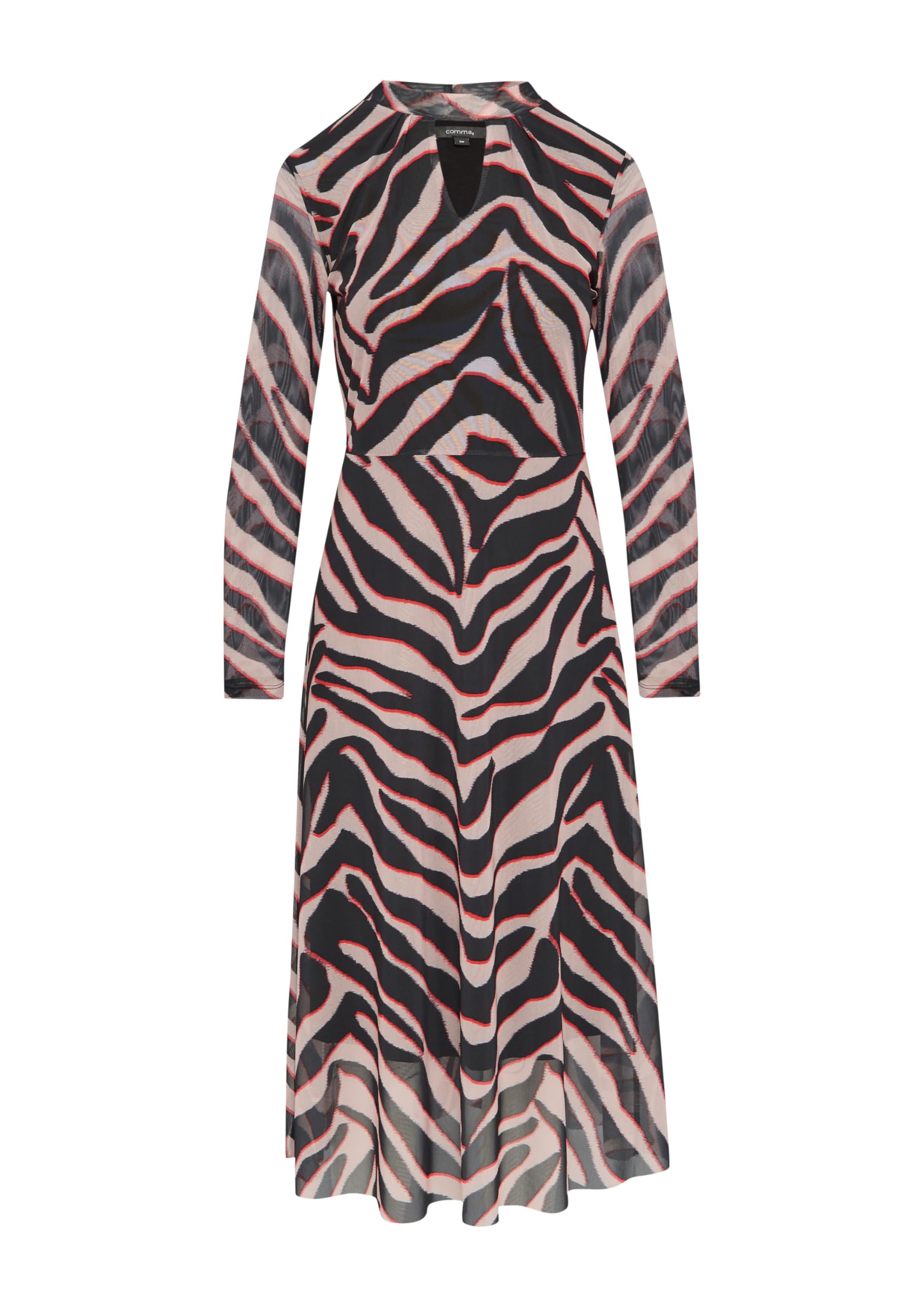 comma-mesh-kleid-mit-stehkragen-kleid-gr-44-animal-print image 3