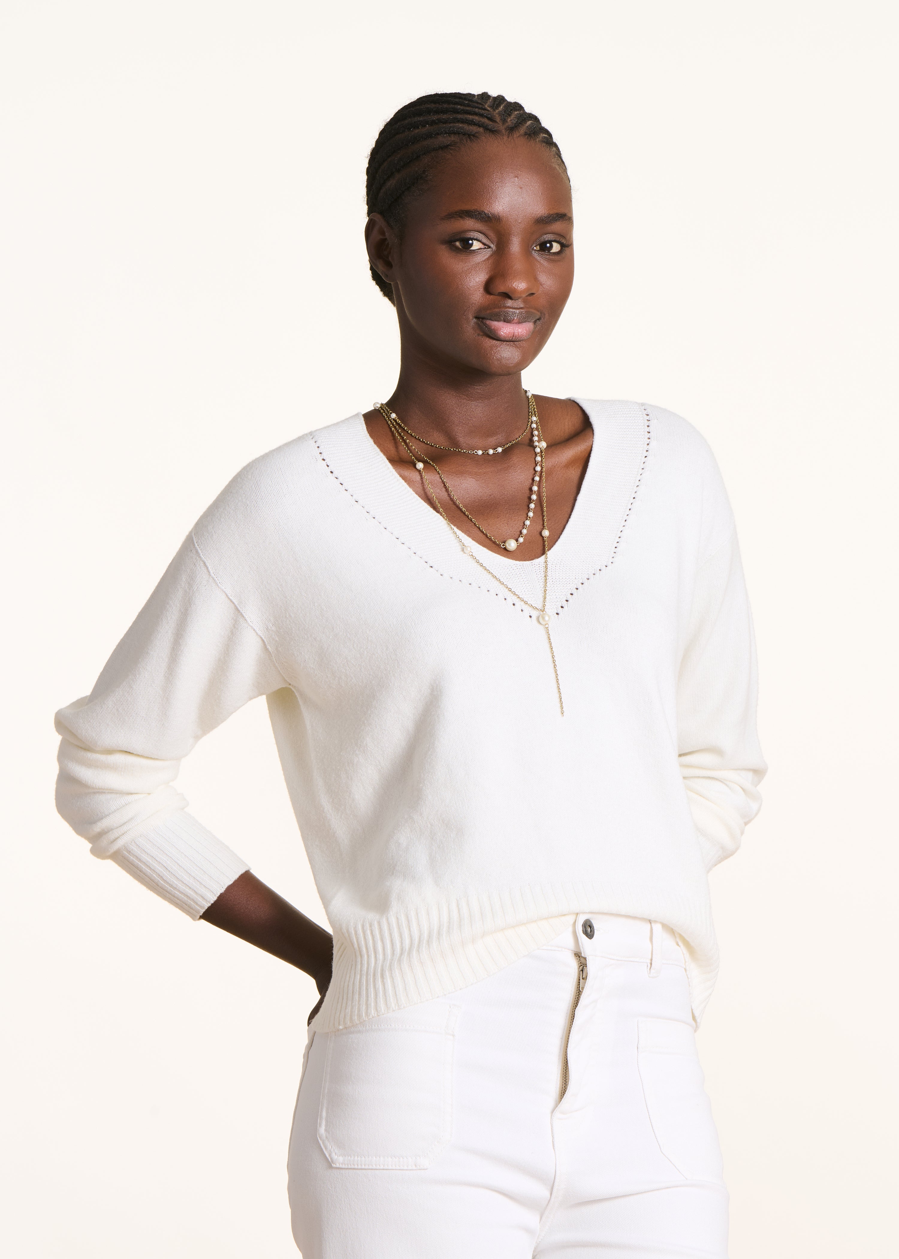 la-f-e-marabout-e-zolara-pullover-ecru-v-ausschnitt-wollmix image 2