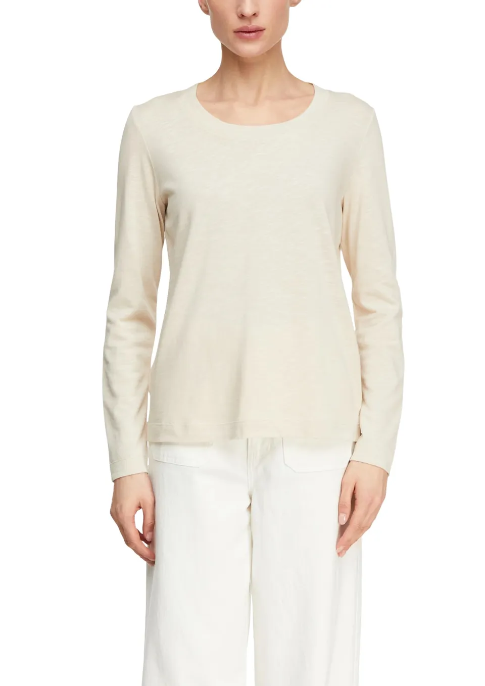 comma-langarm-shirt-regular-fit-rundhals-jersey-wei image 1