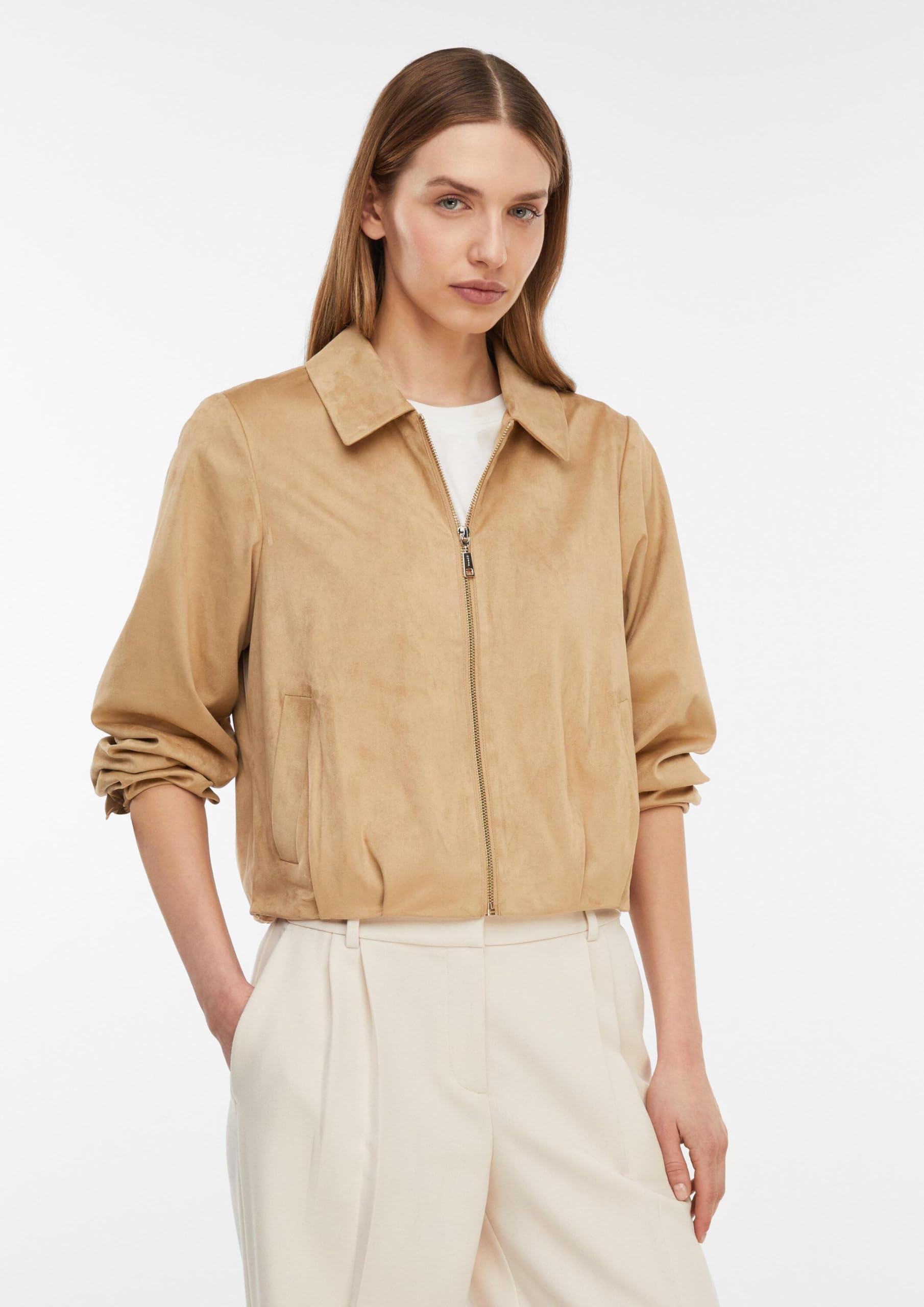 comma-blouson-jacke-veloursleder-optik-falten-gr-44 image 6