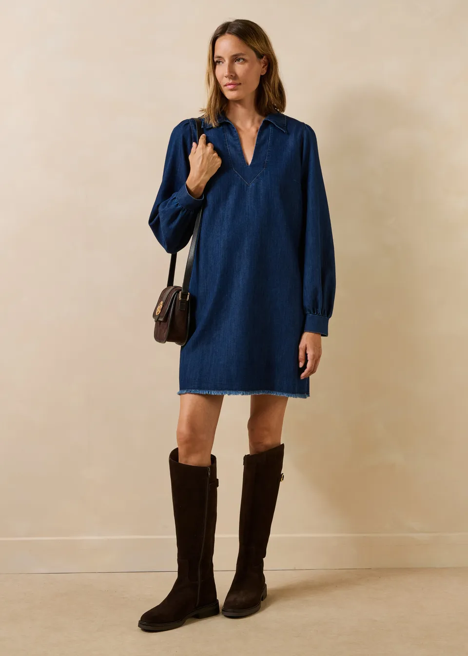 la-f-e-marabout-e-grida-jeans-kleid-blau-kurz-baumwolle image 1