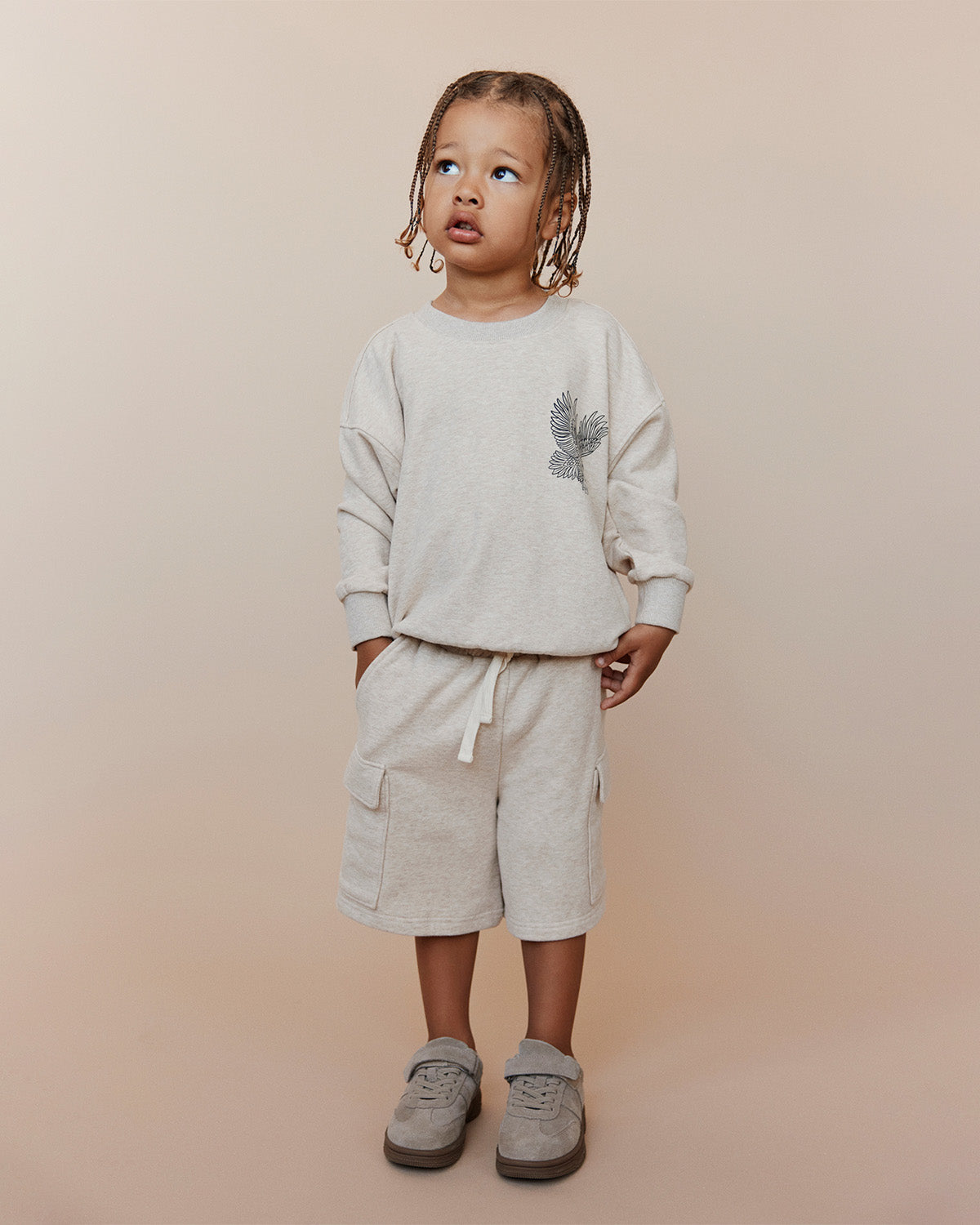 sofie-schnoor-kids-bosk-shorts-beige-melange-bio-baumwolle image 2