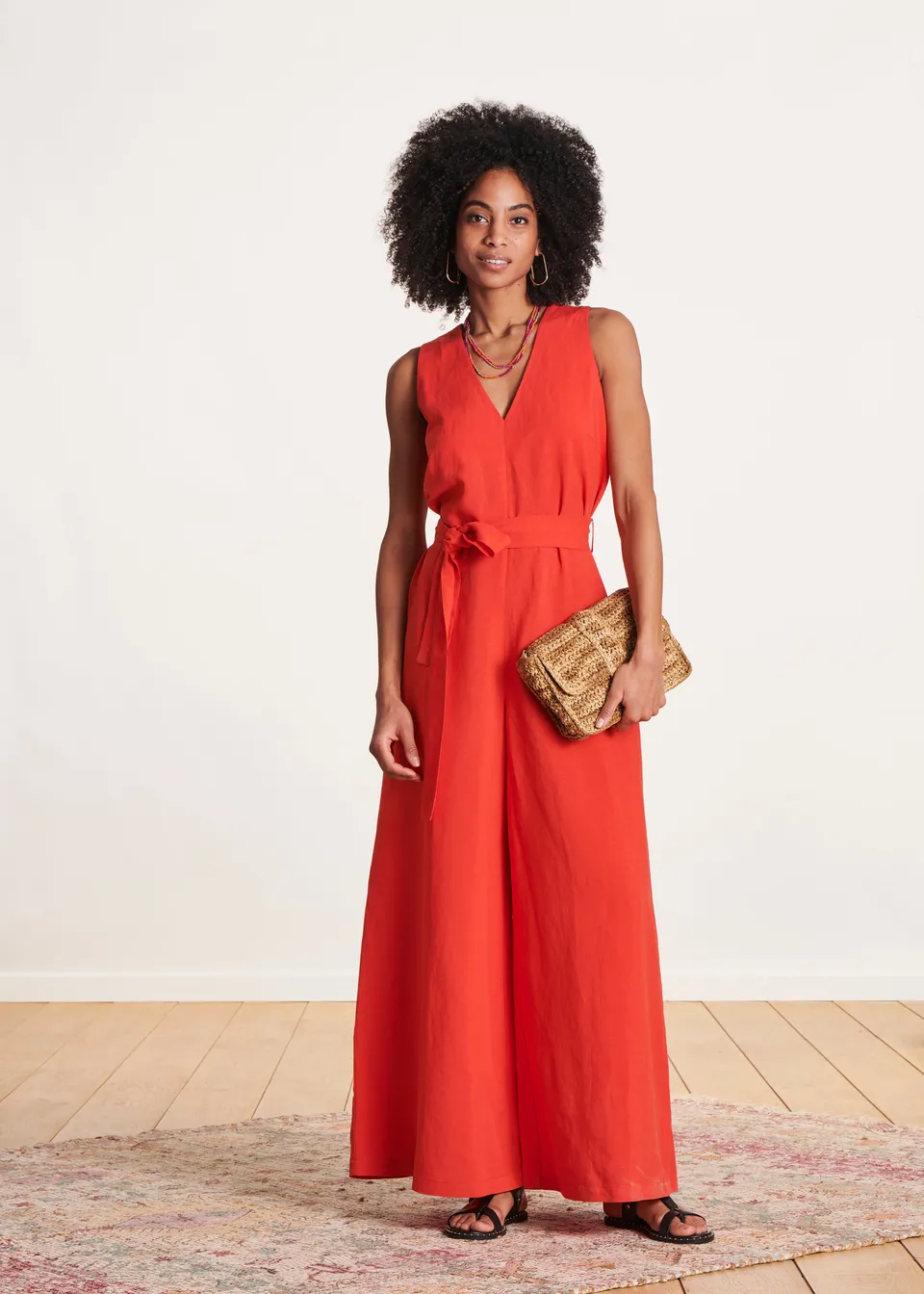 la-f-e-marabout-e-lom-e-overall-orange-v-ausschnitt-leinen image 1