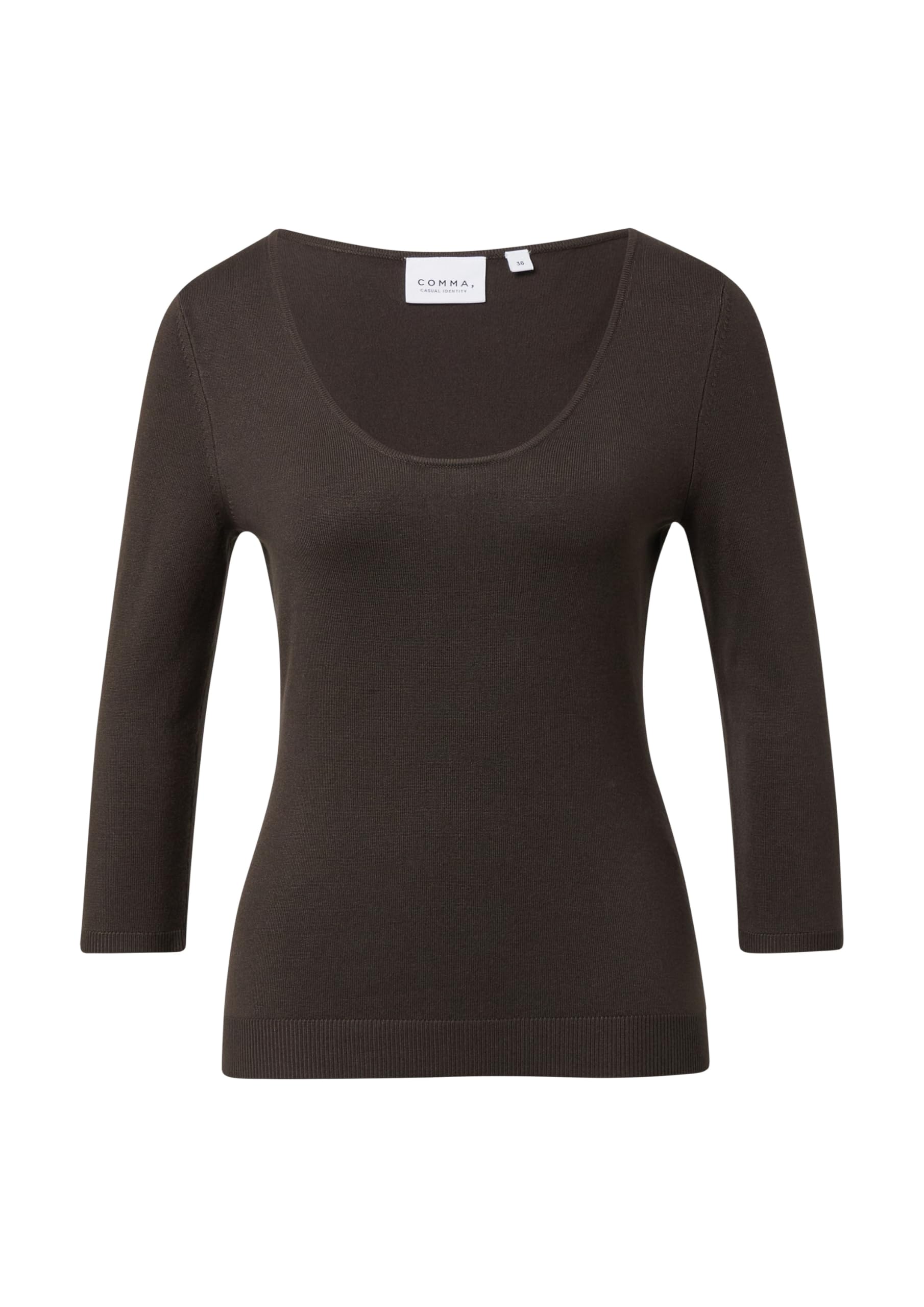 comma-feinstrickpullover-viskosemix-slim-fit-dunkelbraun image 3
