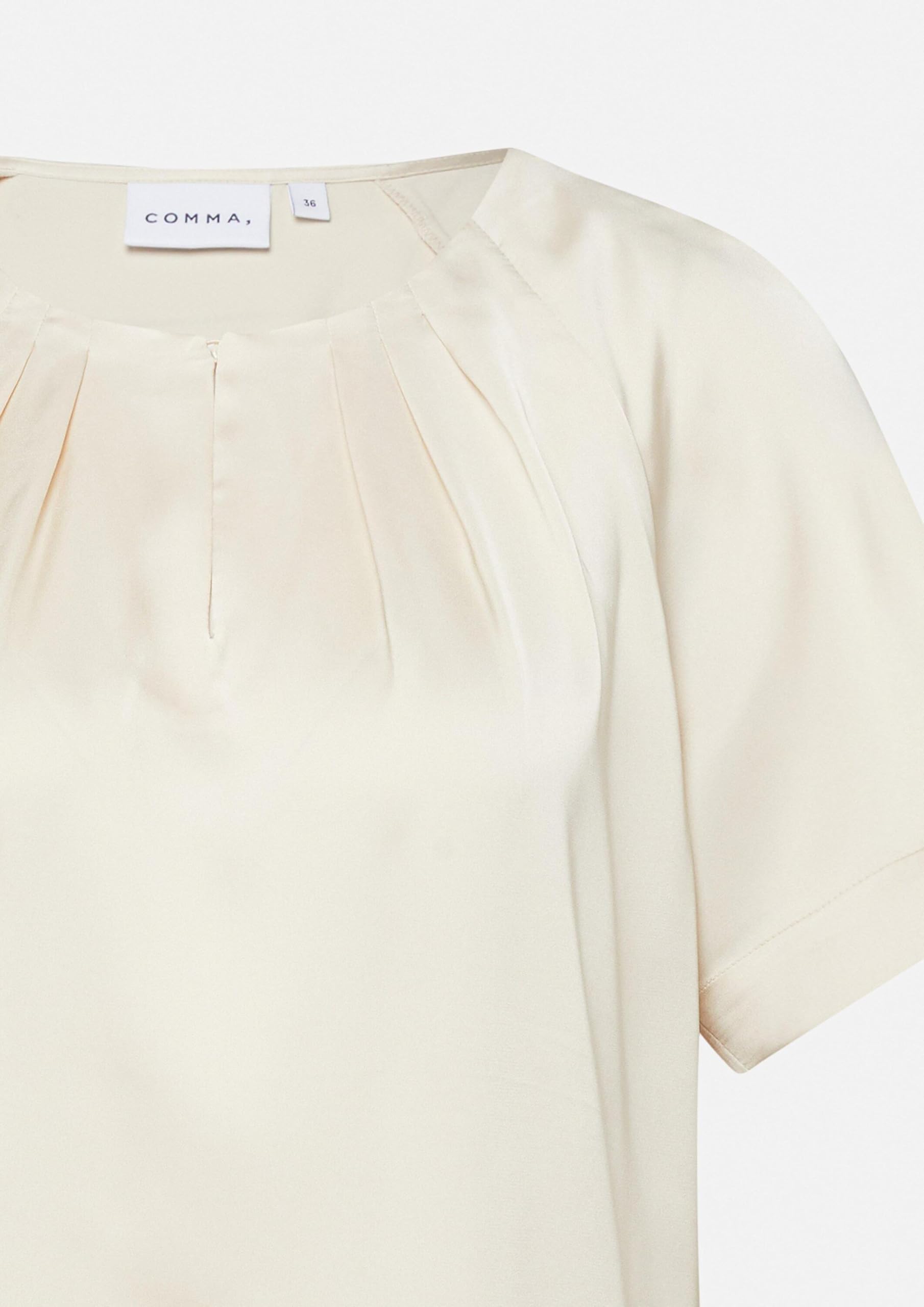 comma-blouses-satin-kurzarmbluse-gr-40-raffung-wei image 5