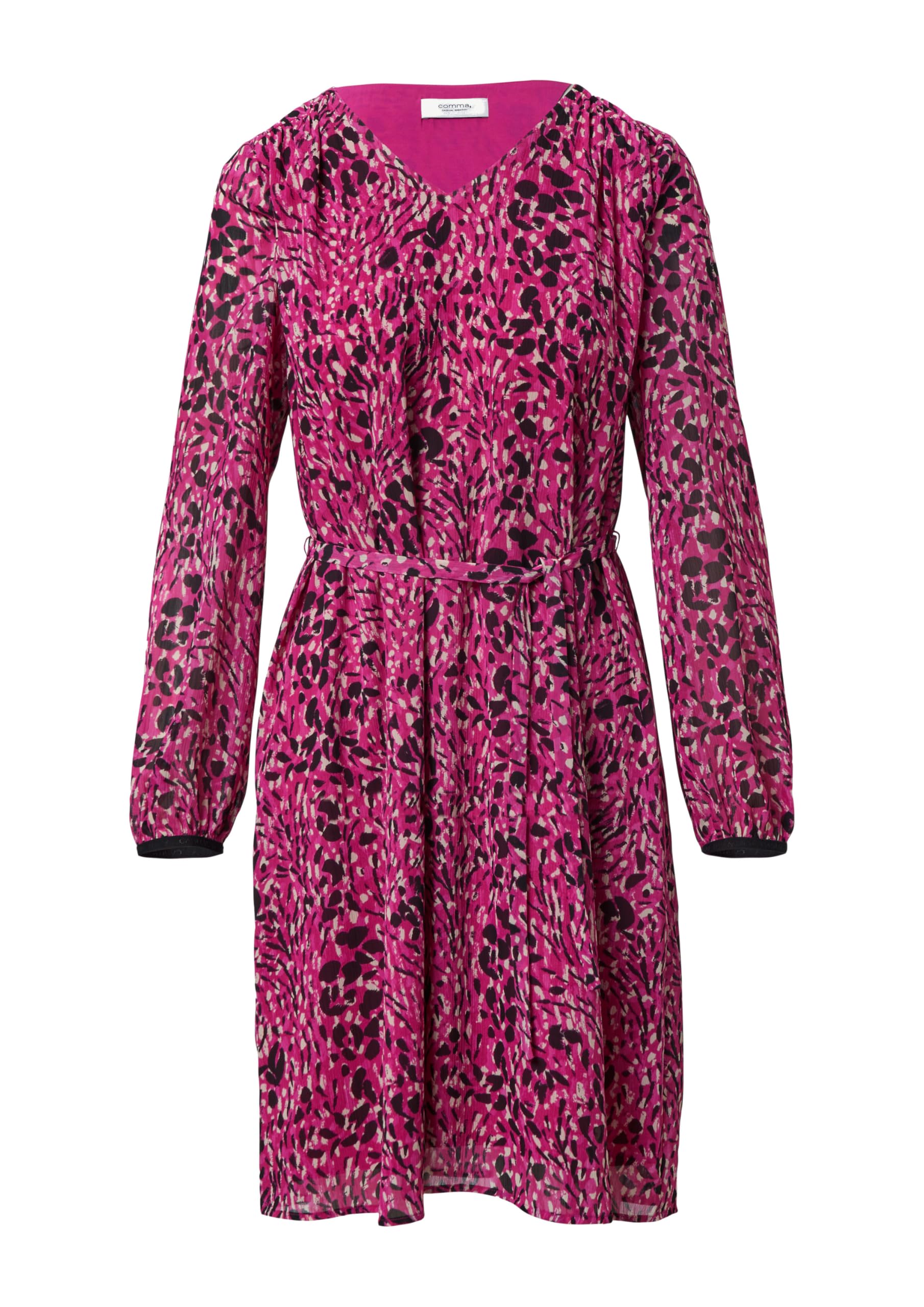 comma-kleid-damenkleid-gr-38-mit-print-und-bindeg-rtel image 3