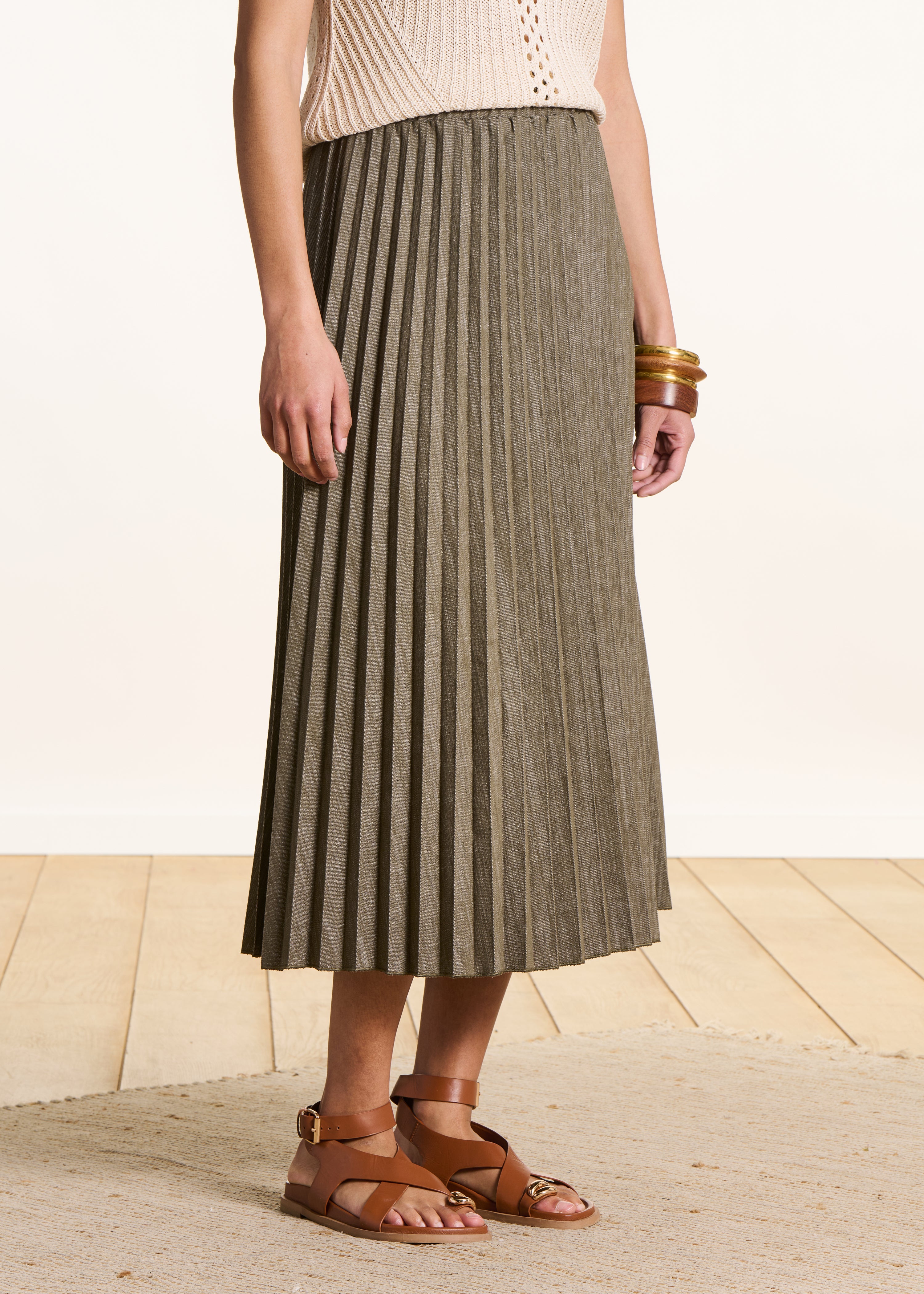 la-f-e-marabout-e-donut-plissee-rock-khaki-midi image 2