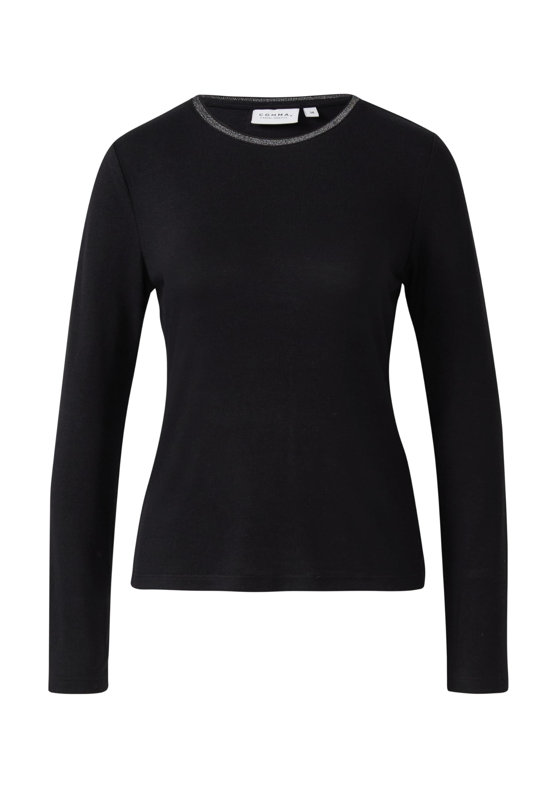 comma-tops-longsleeve-slim-fit-glitzer-schwarz-gr-40 image 3