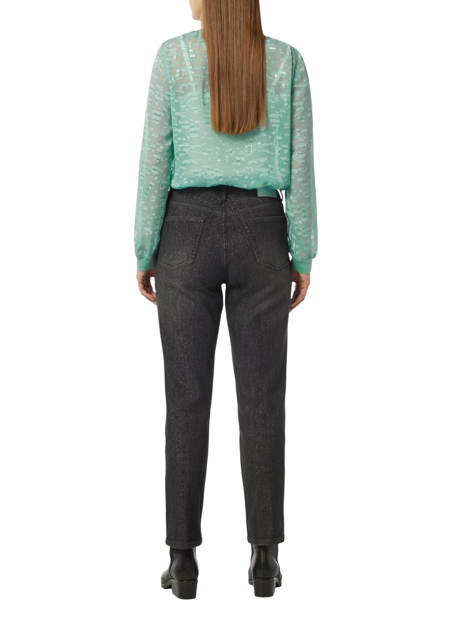 comma-jacquard-bluse-transparent-zip-ausschnitt-minze image 2
