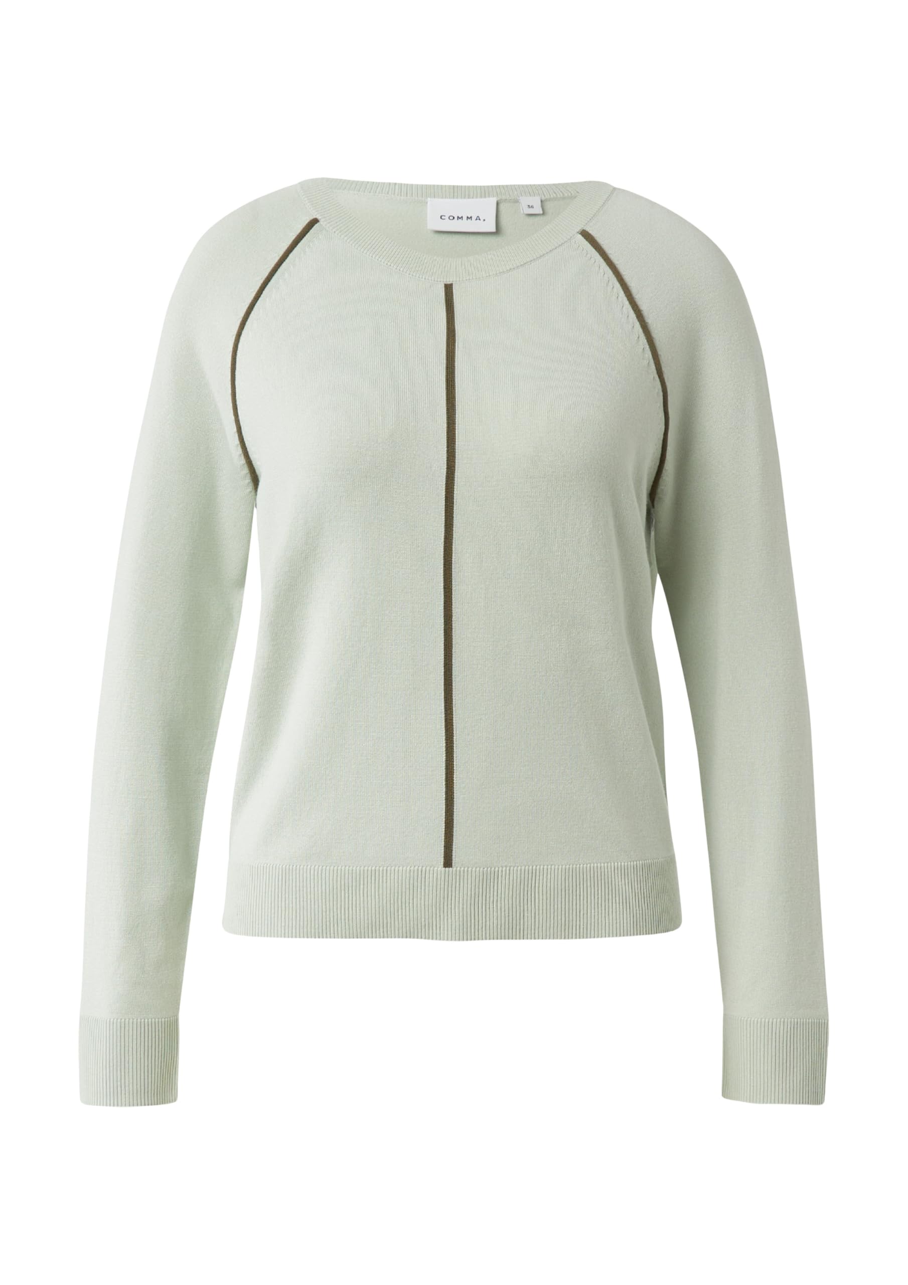 comma-strickpullover-feinstrick-kontrast-beige-pullover image 3