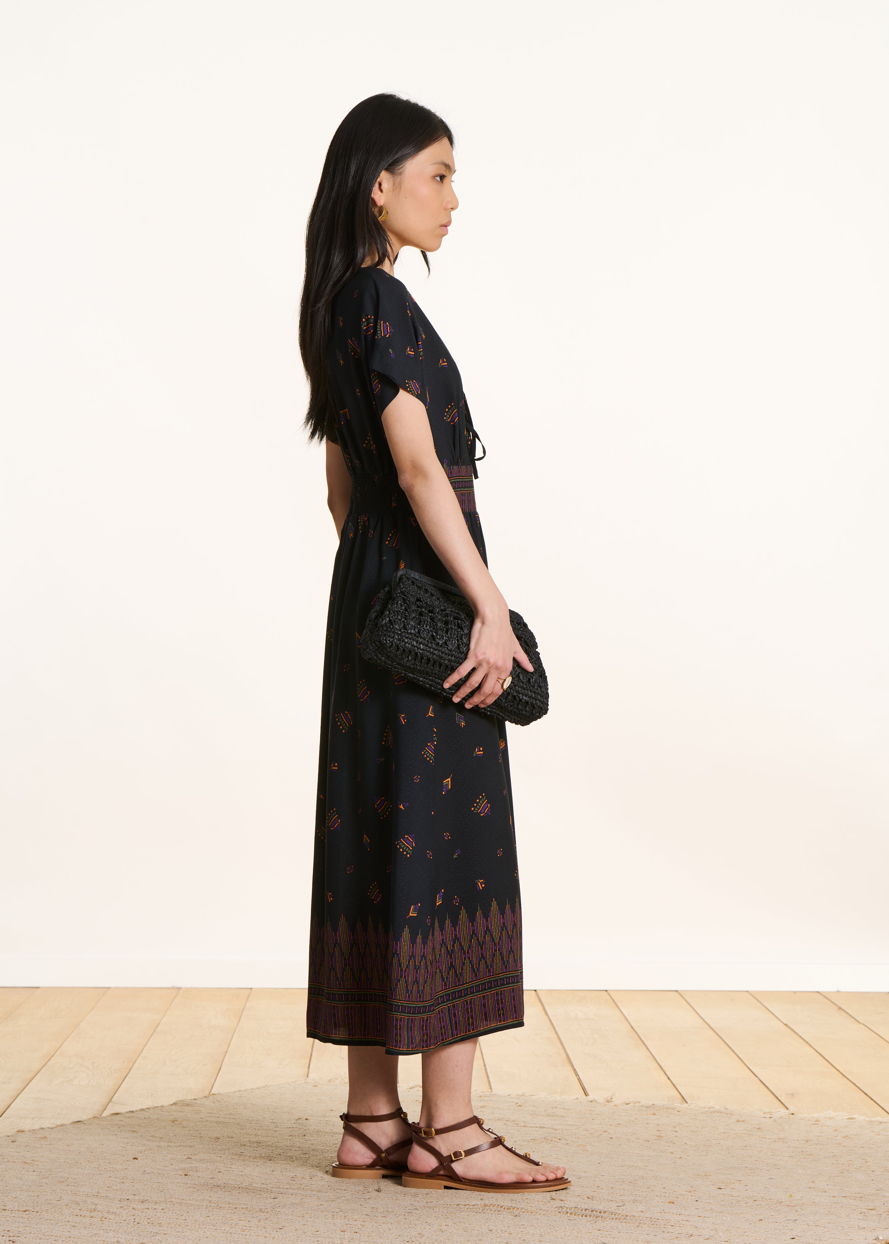 la-f-e-marabout-e-fioni-maxikleid-schwarz-ethno-print-gr-38 image 2