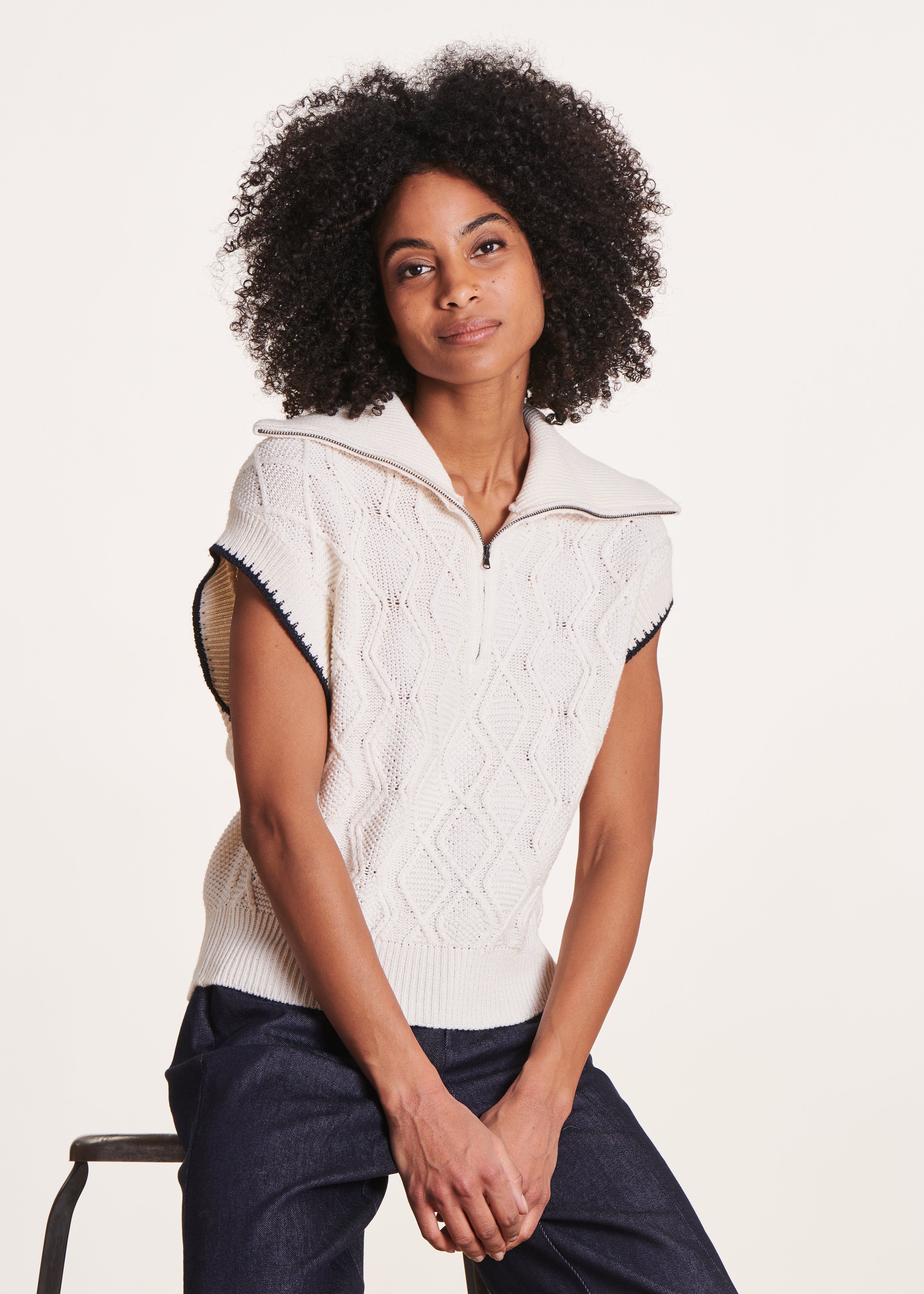 la-f-e-marabout-e-davos-pullunder-ecru-rmellos-zip image 1