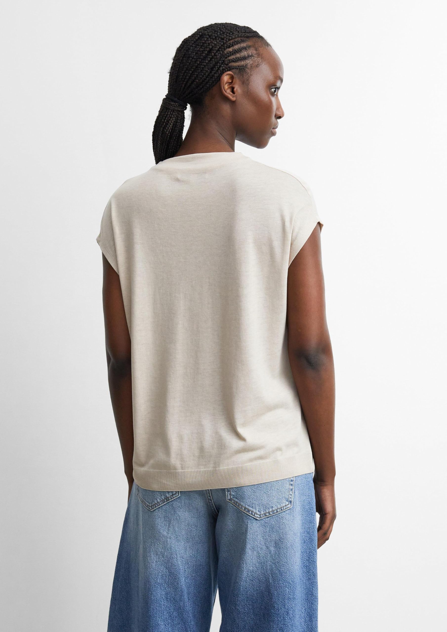comma-t-shirt-mockneck-beige-kurzarm-gr-32 image 7