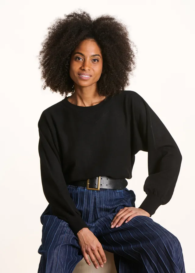 la-f-e-marabout-e-pullover-schwarz-feinstrick-fledermaus image 1