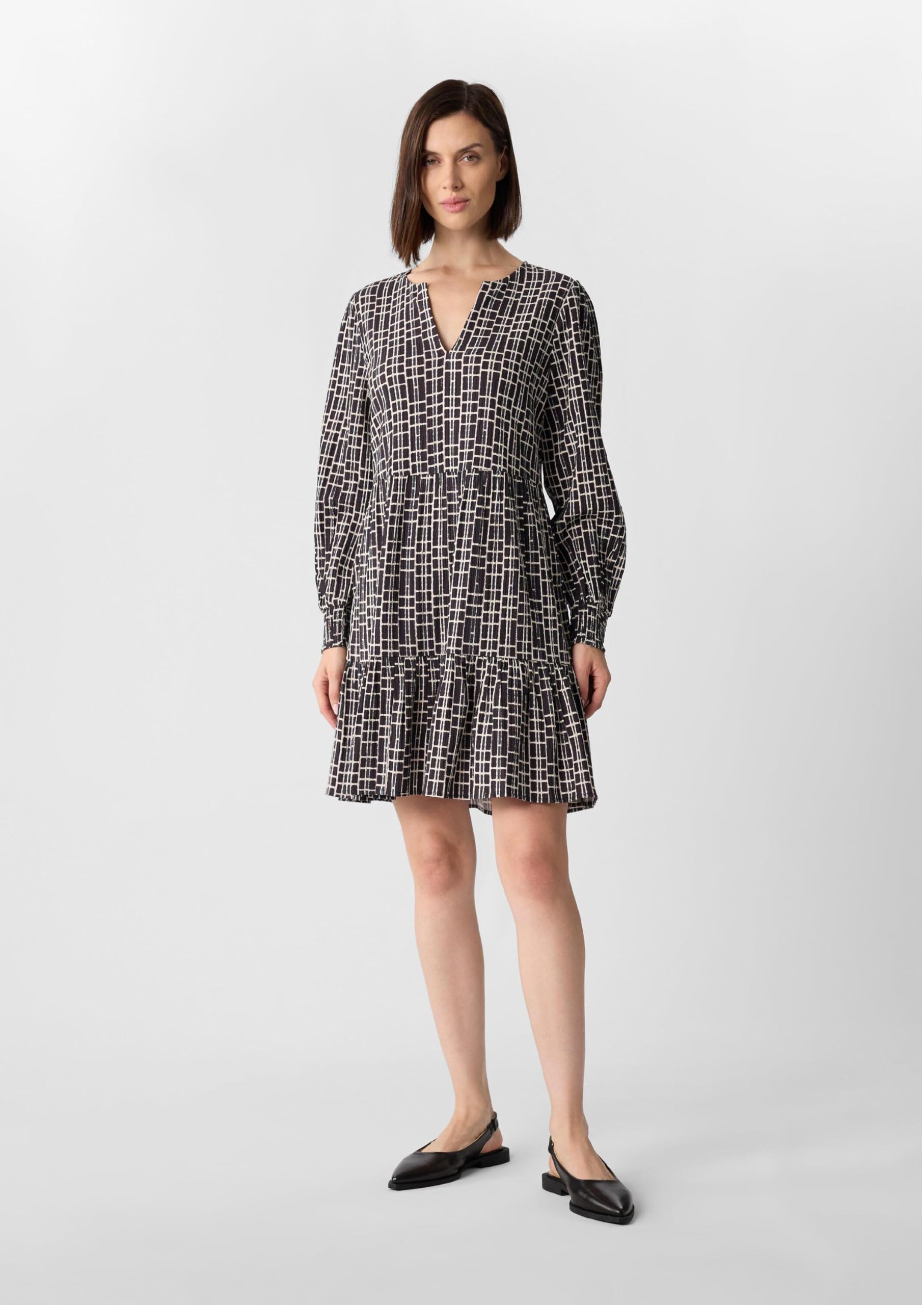 comma-dresses-printkleid-volants-gr-42-strukturiert image 3