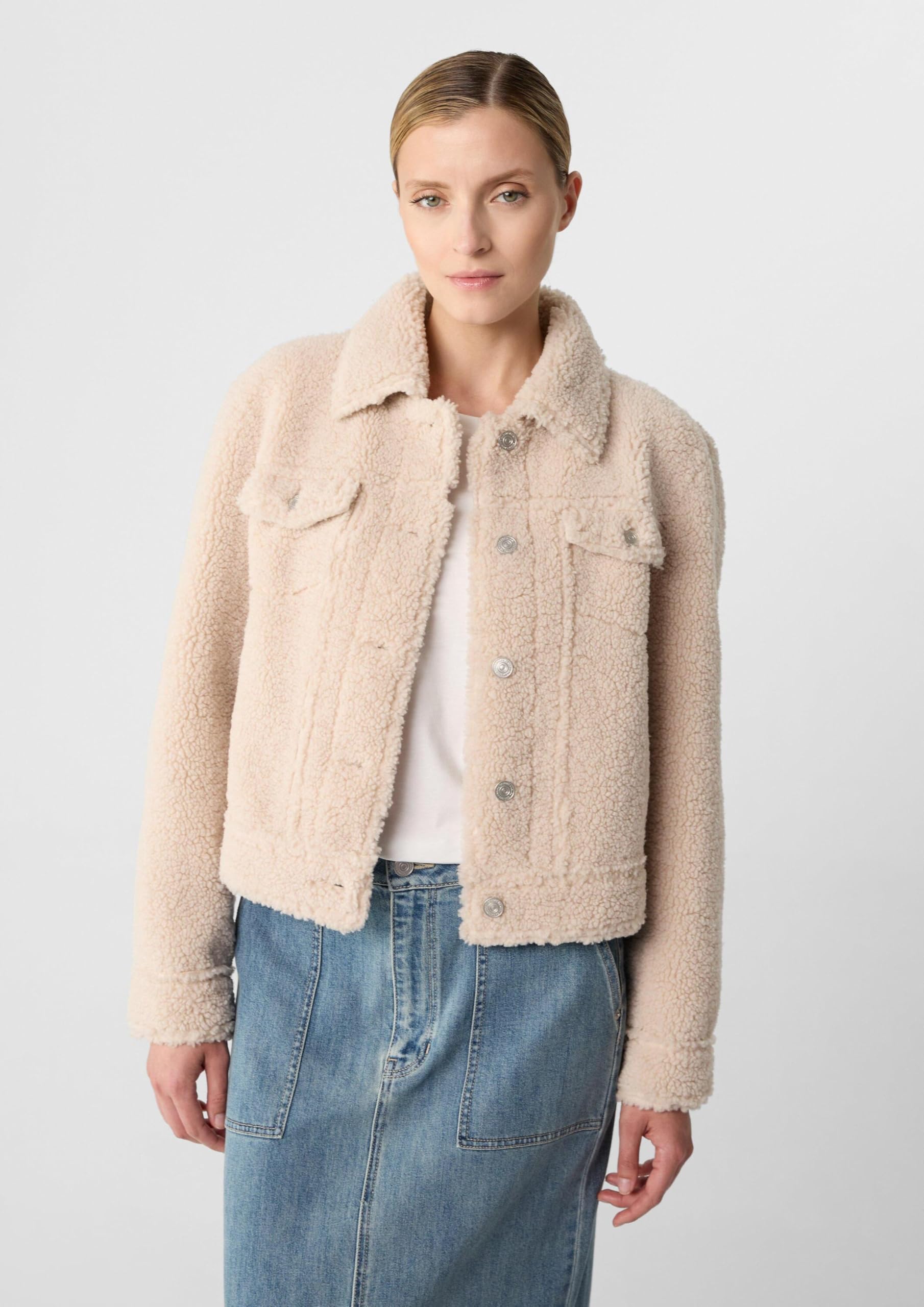 comma-teddy-kurz-jacke-damen-hemdkragen image 8