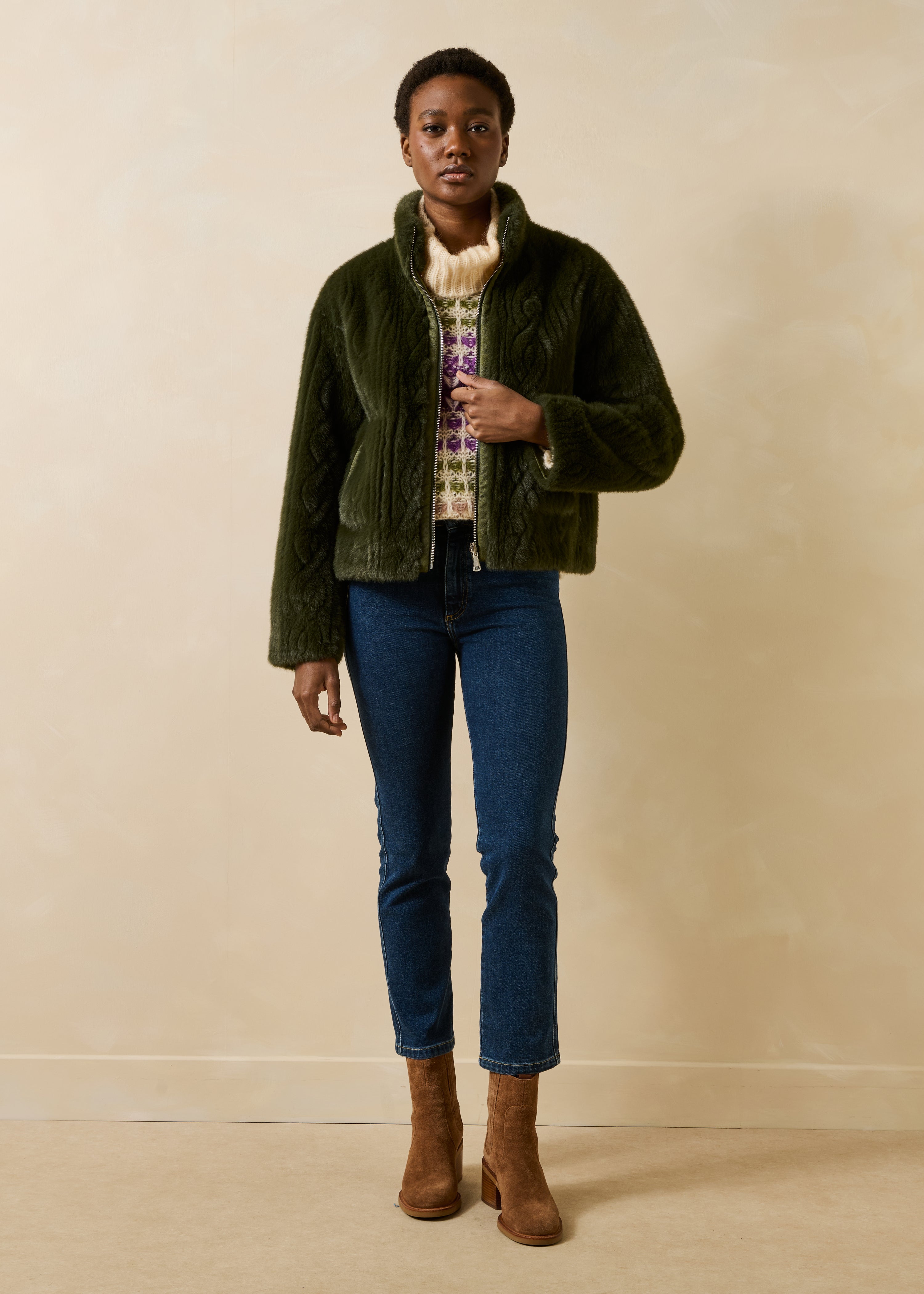 la-f-e-marabout-e-elvire-blouson-damen-khaki-wende image 1