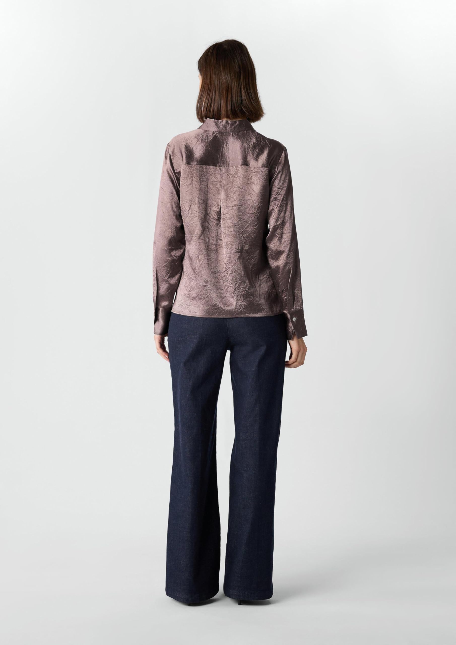 comma-hemdbluse-crinkled-satin-altrosa-damen image 8