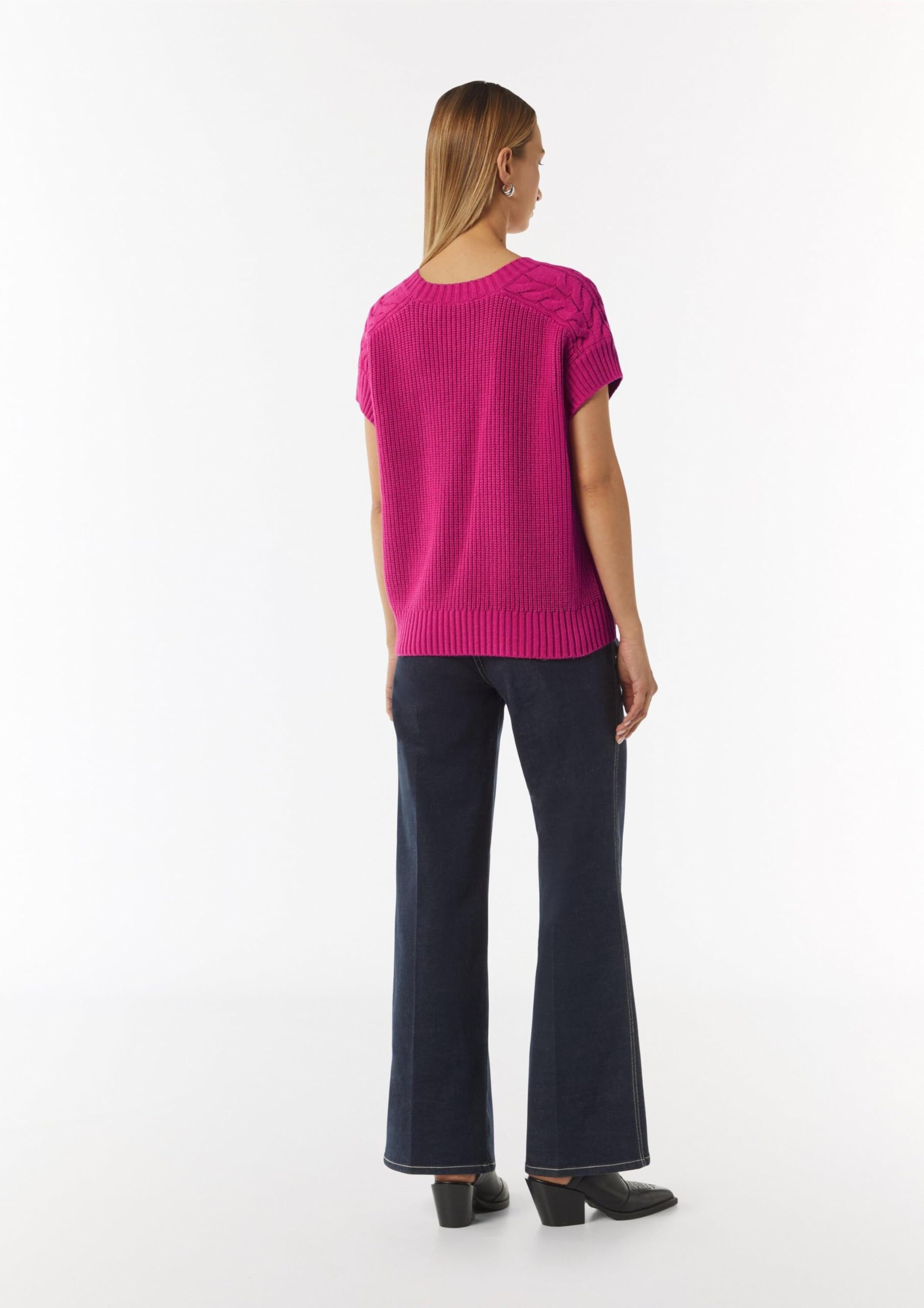 comma-strickpullunder-slipover-gr-l-beige-mit-zopfmuster image 6