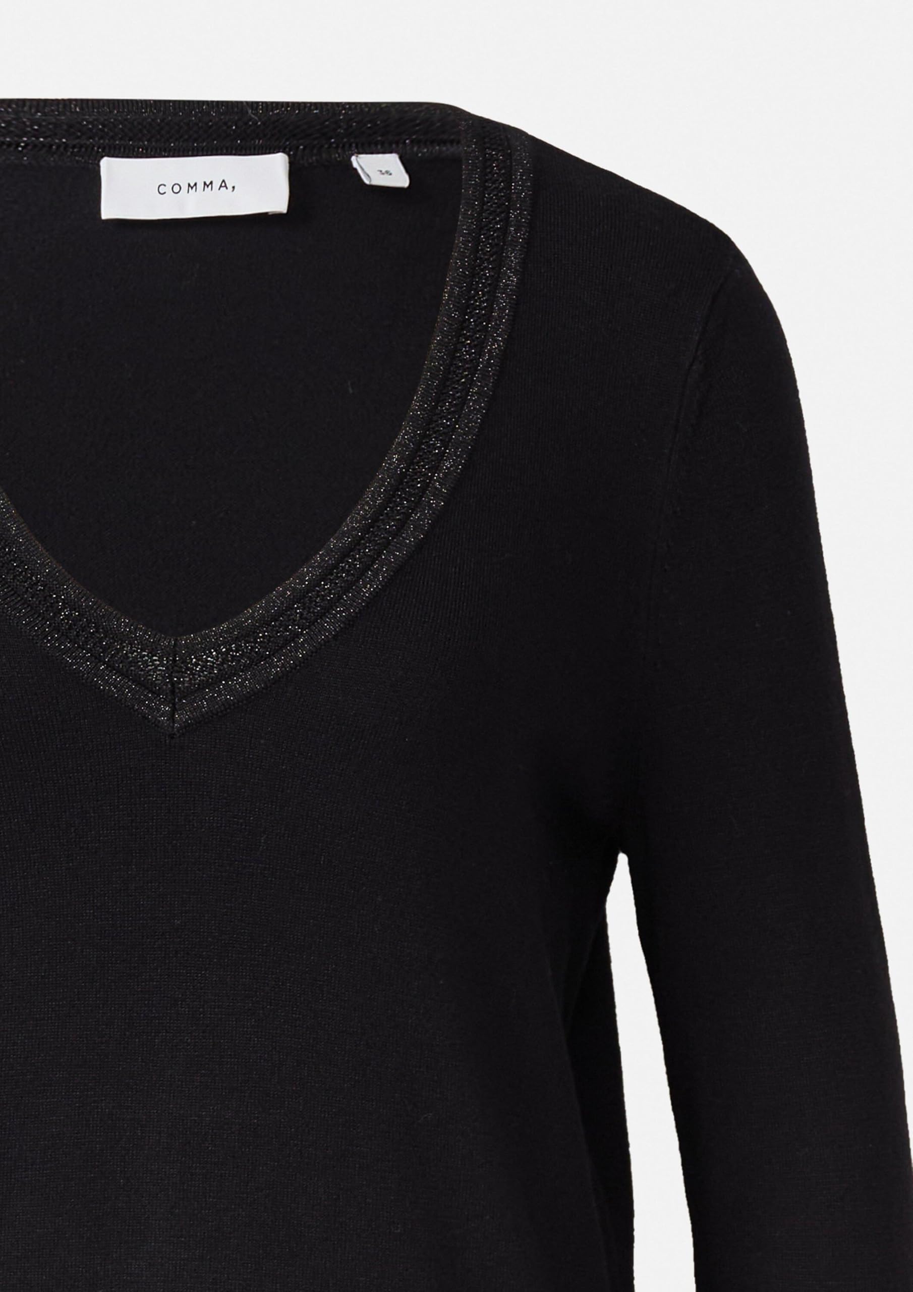comma-feinstrickpullover-petrol-glitzergarn-langarm image 5