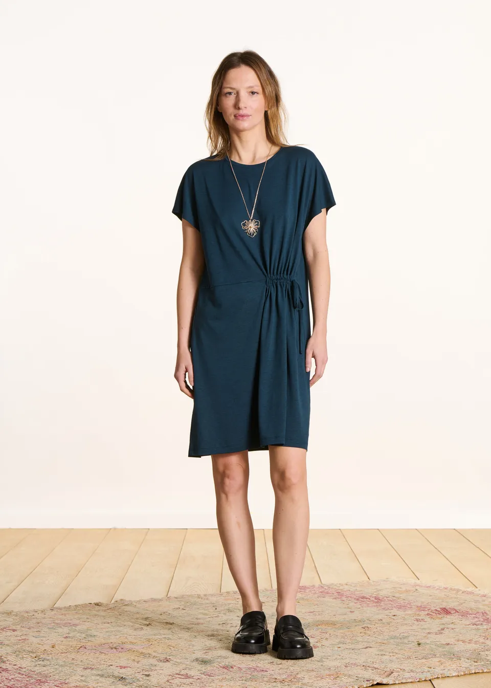 la-f-e-marabout-e-flerry-kleid-petrol-kurz-gr-e-m image 1