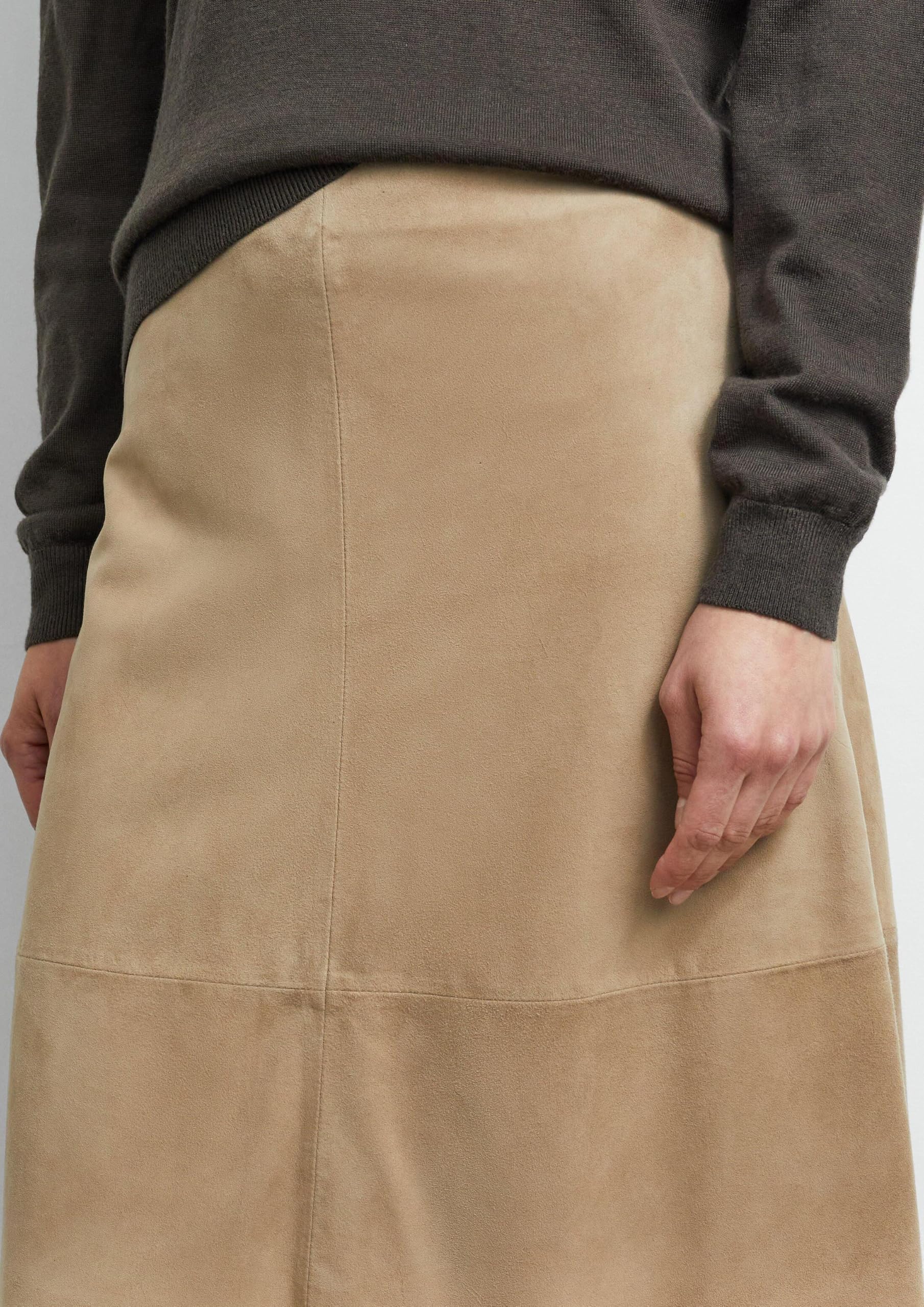 comma-skirts-rock-veloursleder-midi-ausgestellt image 5