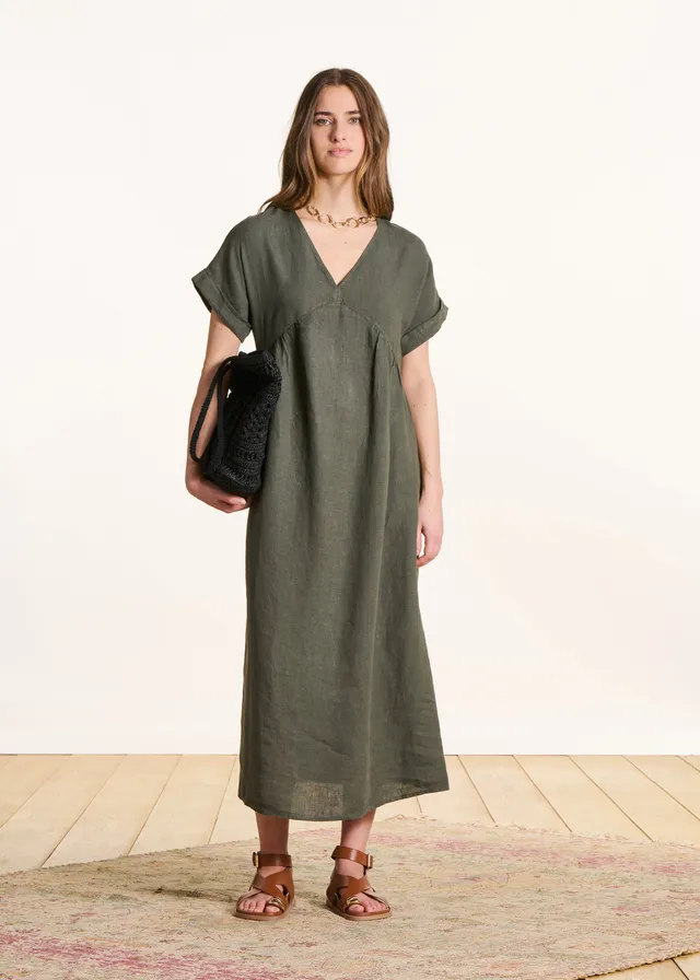 la-f-e-marabout-e-darling-maxikleid-leinen-khaki image 1