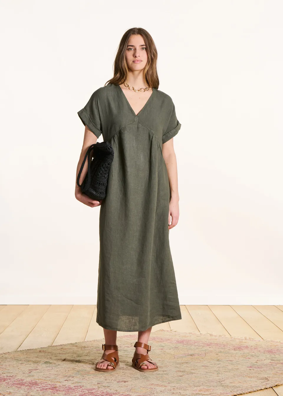 la-f-e-marabout-e-darling-maxikleid-leinen-khaki image 1