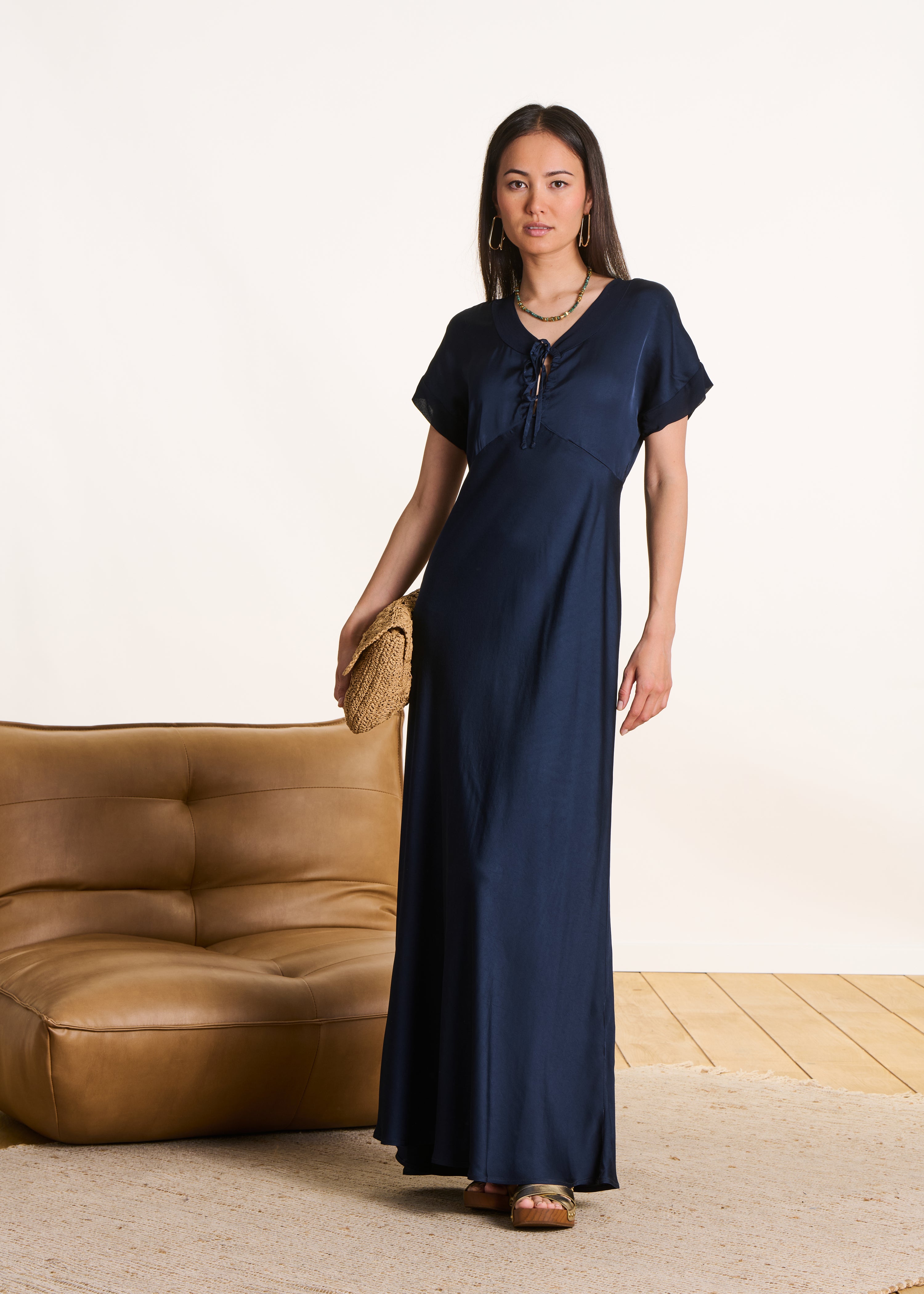 la-f-e-marabout-e-detali-kleid-satinkleid-dunkelblau-gr-38 image 1