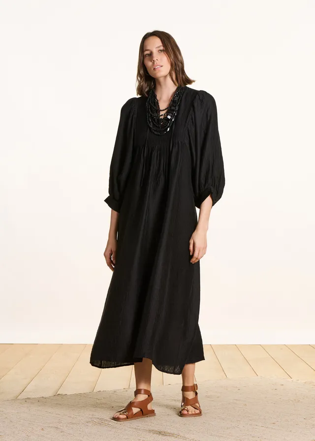 la-f-e-marabout-e-demba-kleid-schwarz-langarm-maxikleid image 1