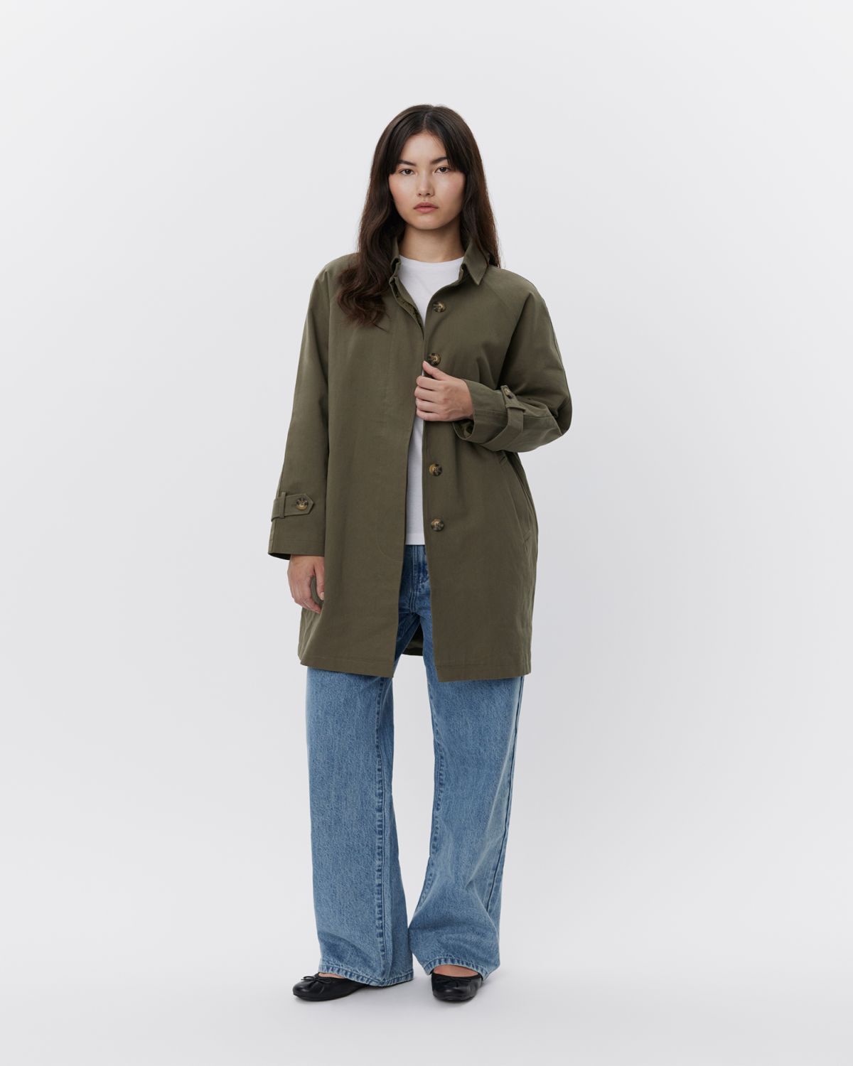 sofie-schnoor-women-filippa-trenchcoat-army-green-baumwolle image 2
