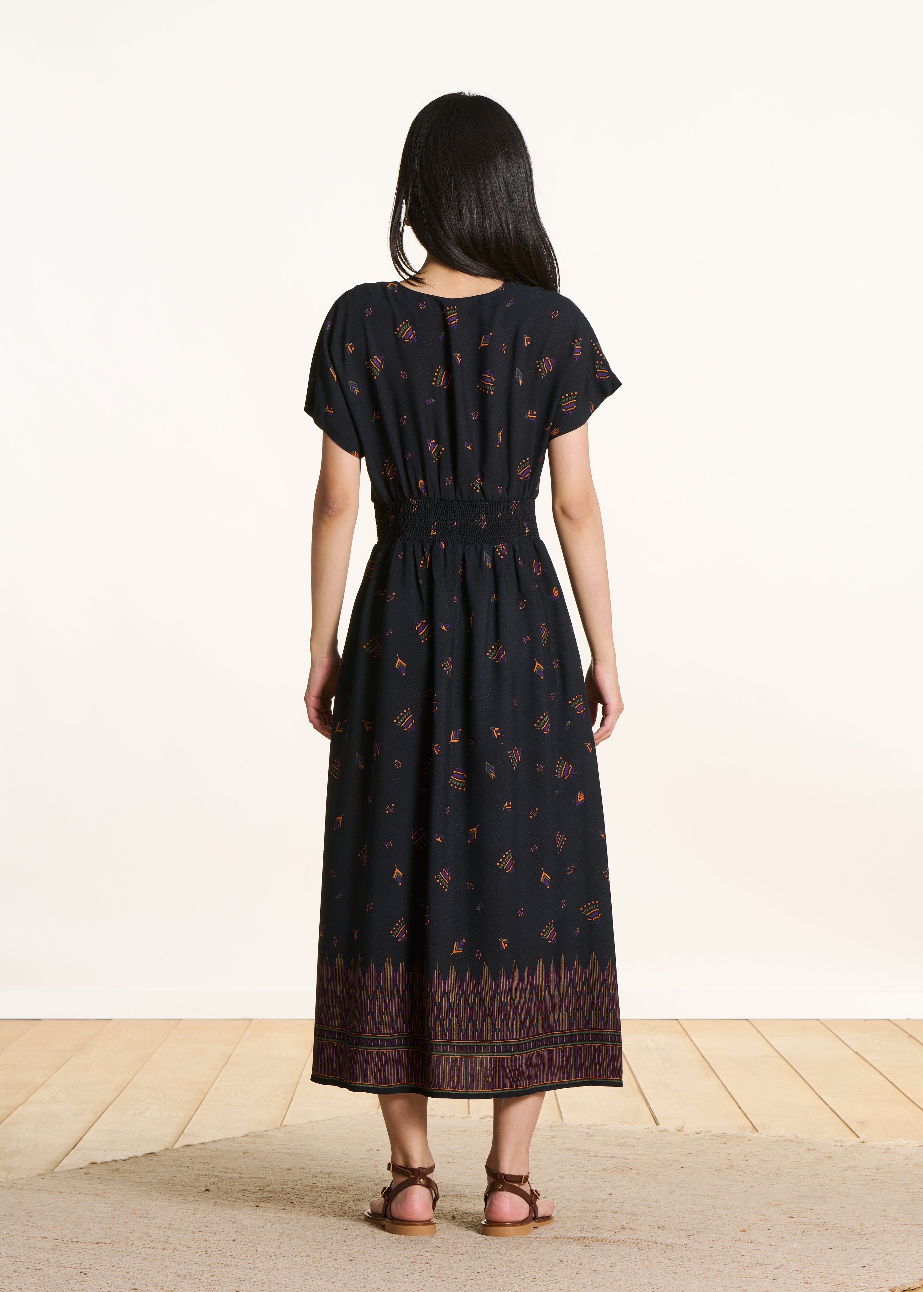 la-f-e-marabout-e-fioni-maxikleid-schwarz-ethno-print-gr-38 image 3