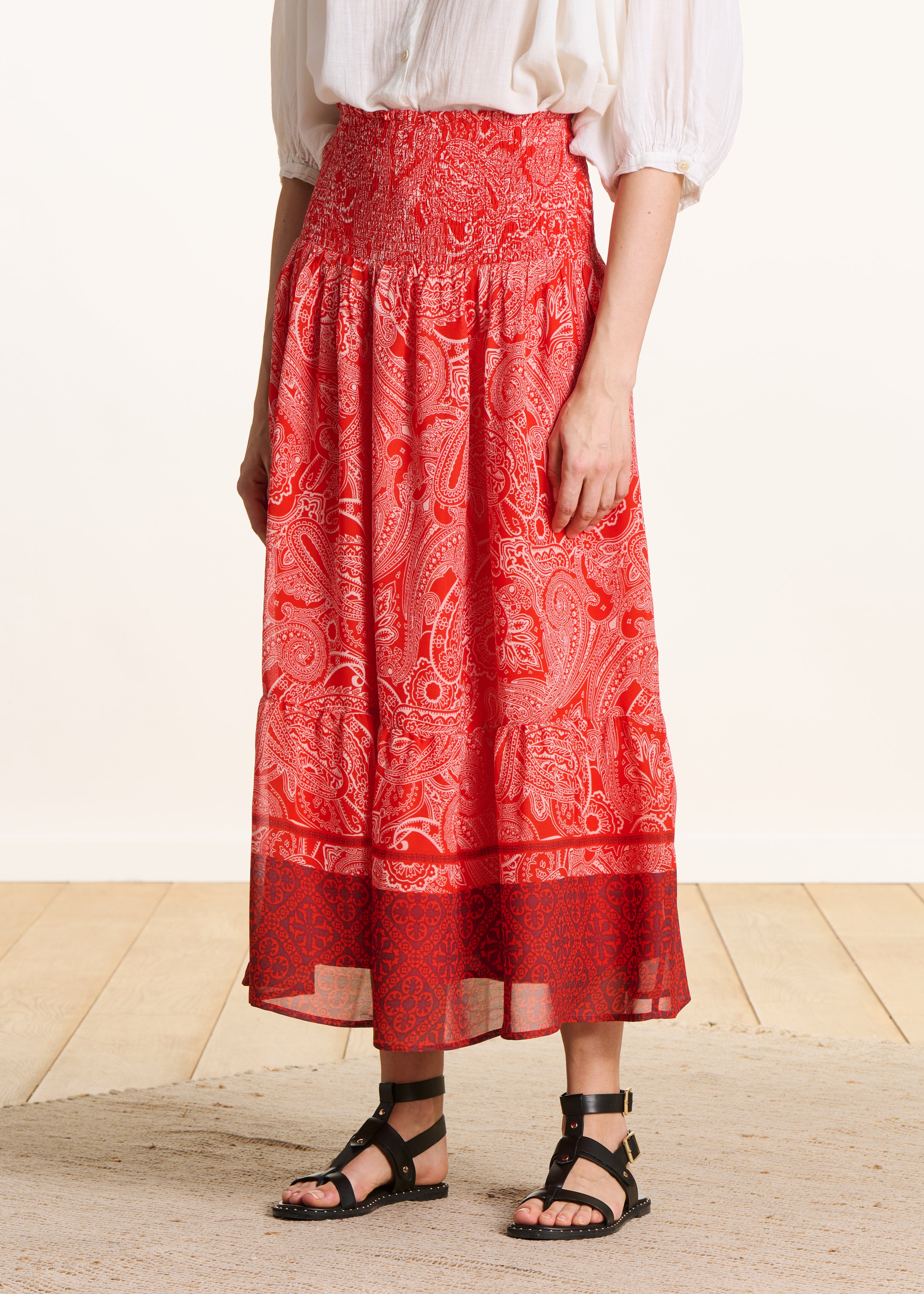 la-f-e-marabout-e-maxirock-orange-mit-paisley-print image 2