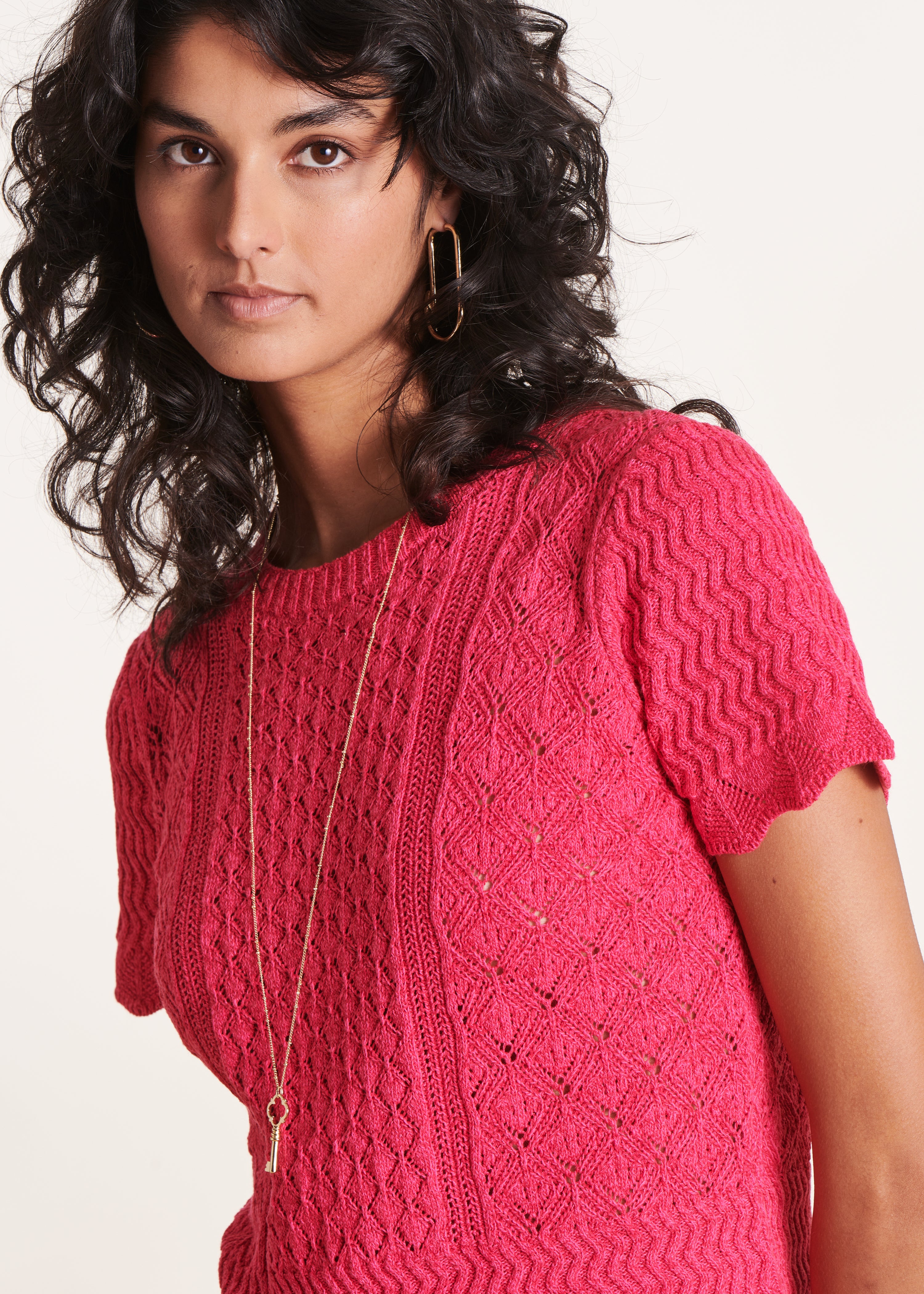 la-f-e-marabout-e-docile-kurzarm-pullover-pink-m image 1