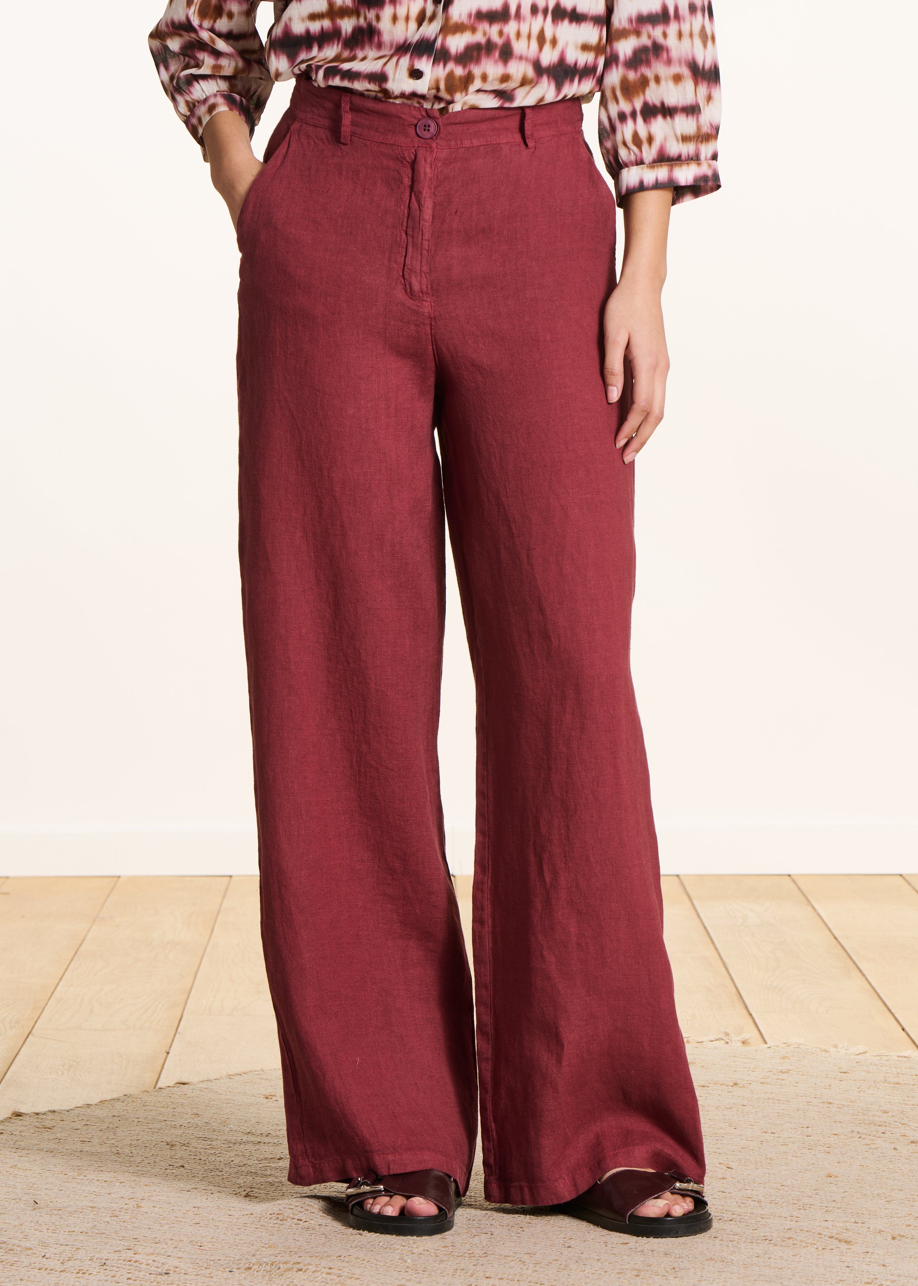 la-f-e-marabout-e-blandin-hose-bordeaux-leinen-weit image 2