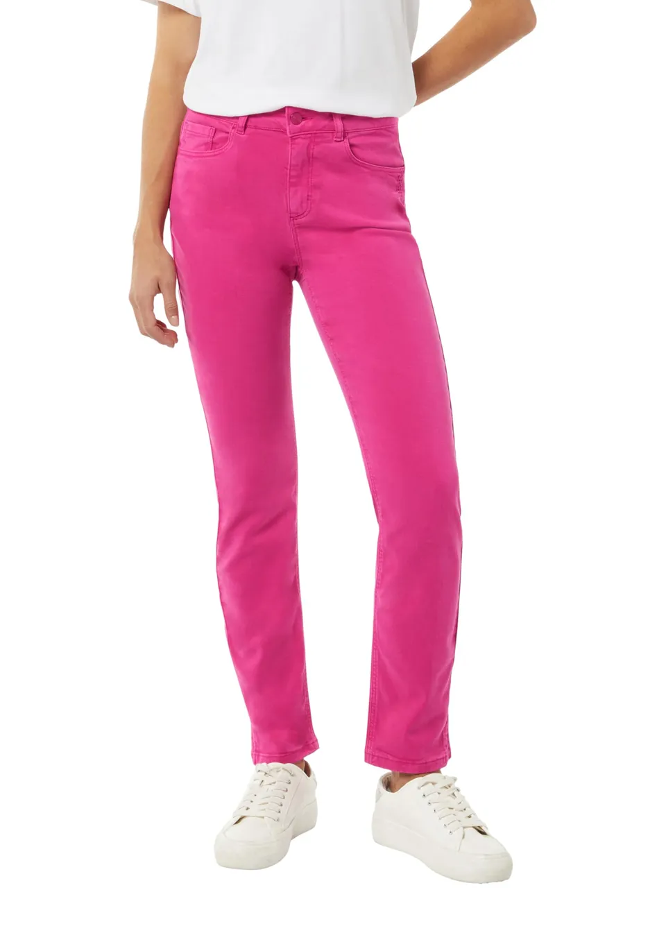 comma-skinny-jeans-damenjeans-gr-38-rosa-geschlitzter-saum image 1