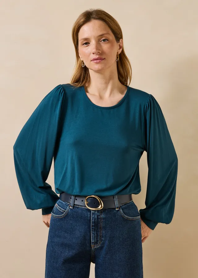 la-f-e-marabout-e-ekeko-t-shirt-petrol-modal-langarm image 1
