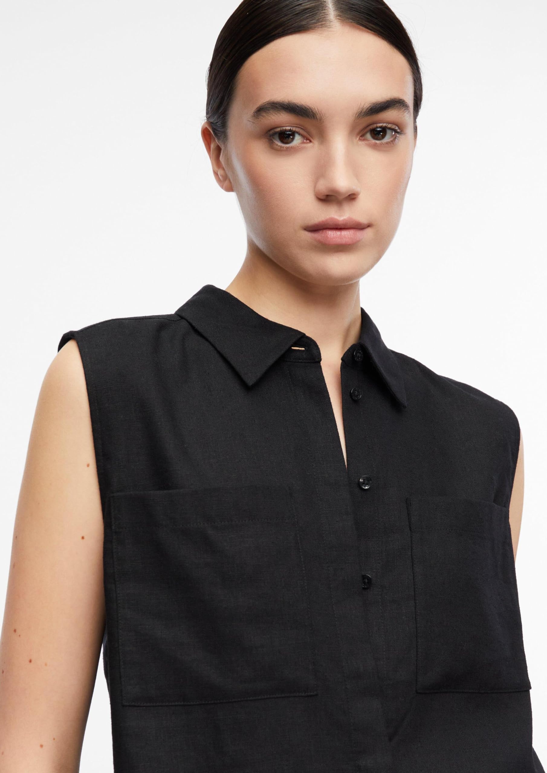 comma-2180863-bluse-leinen-mix-schwarz image 3