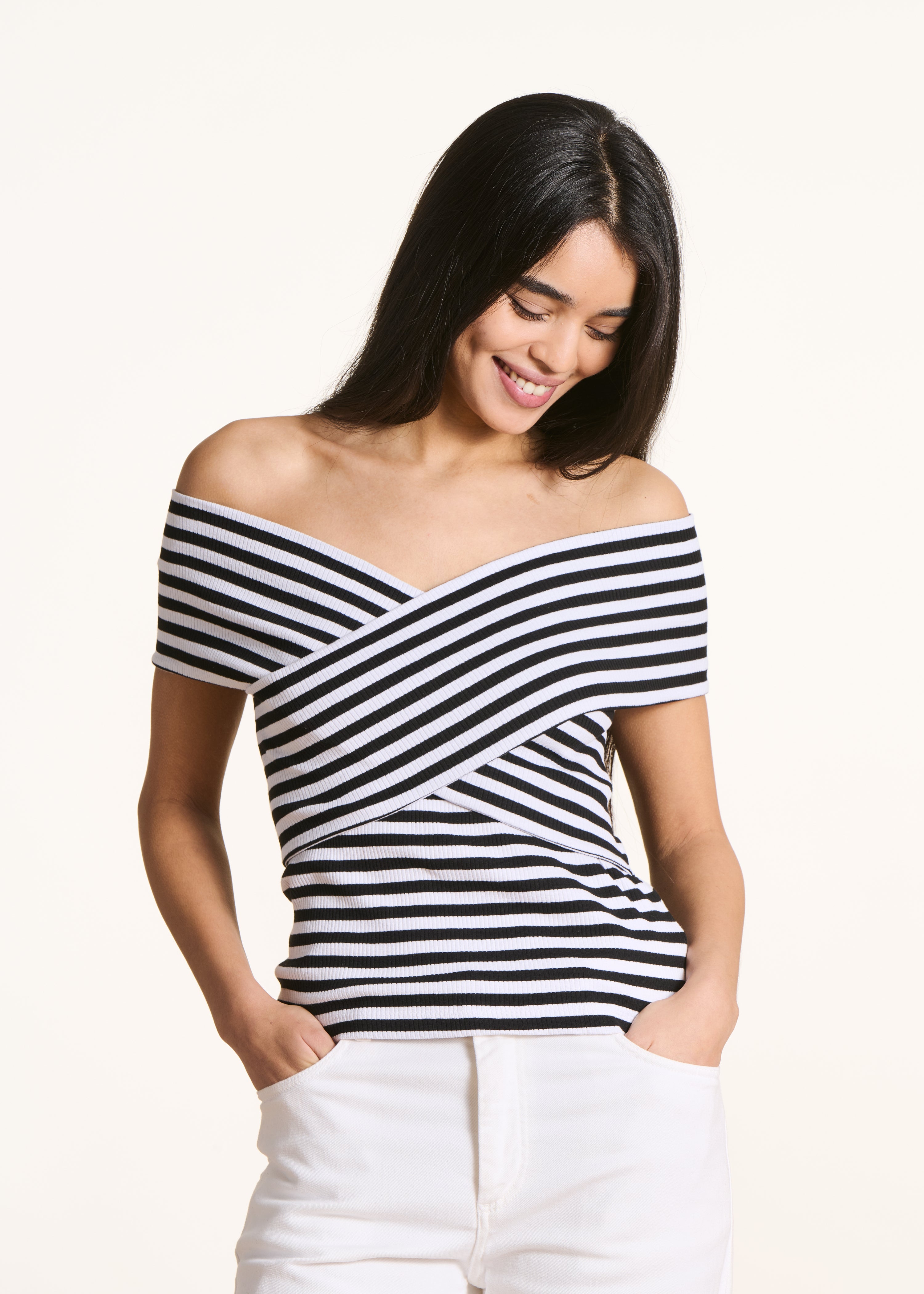 la-f-e-marabout-e-t-shirt-wei-gestreift-bio-baumwolle image 1