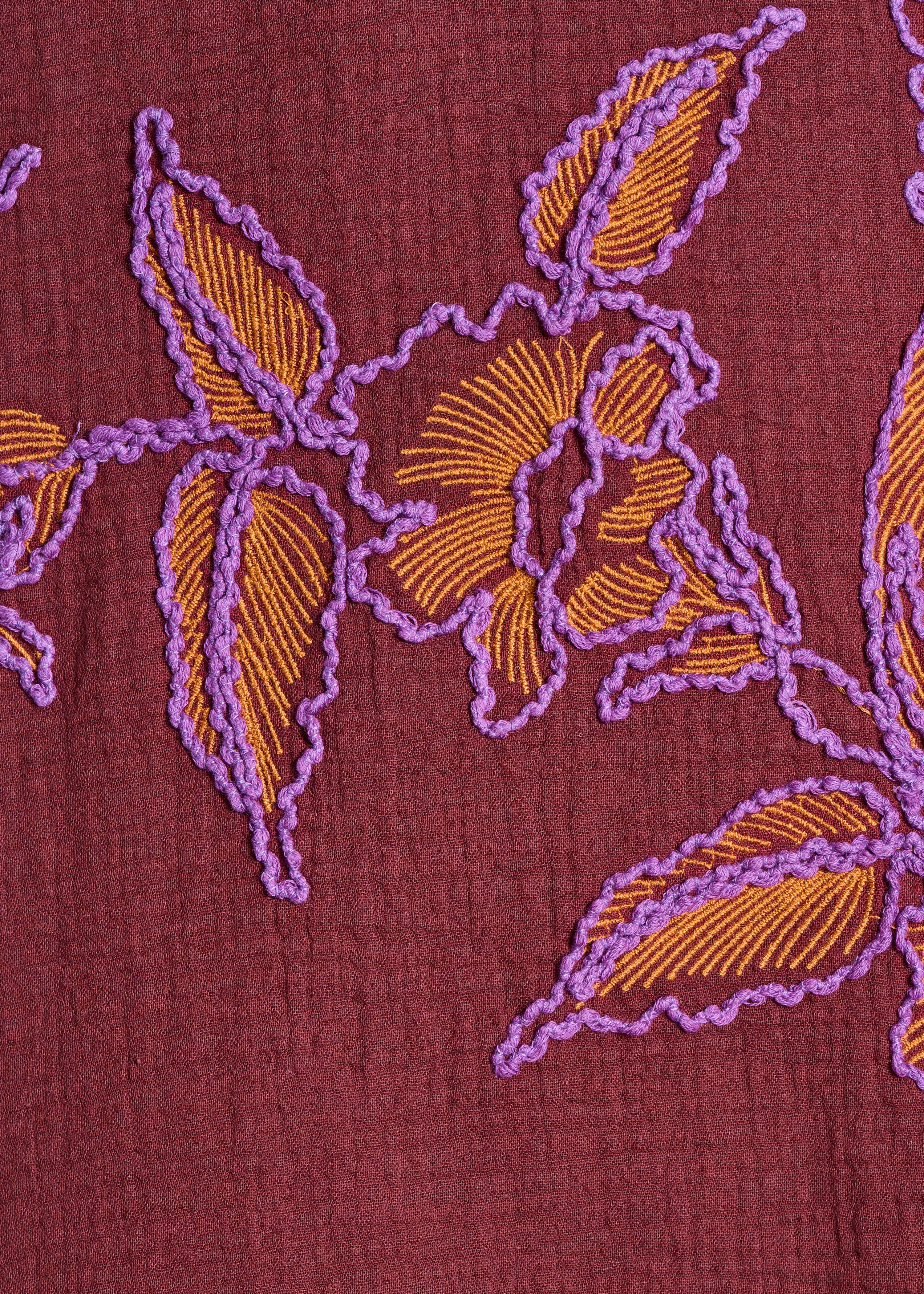 la-f-e-marabout-e-fulo-kurzes-kleid-baumwollgaze-braun-stickerei image 3