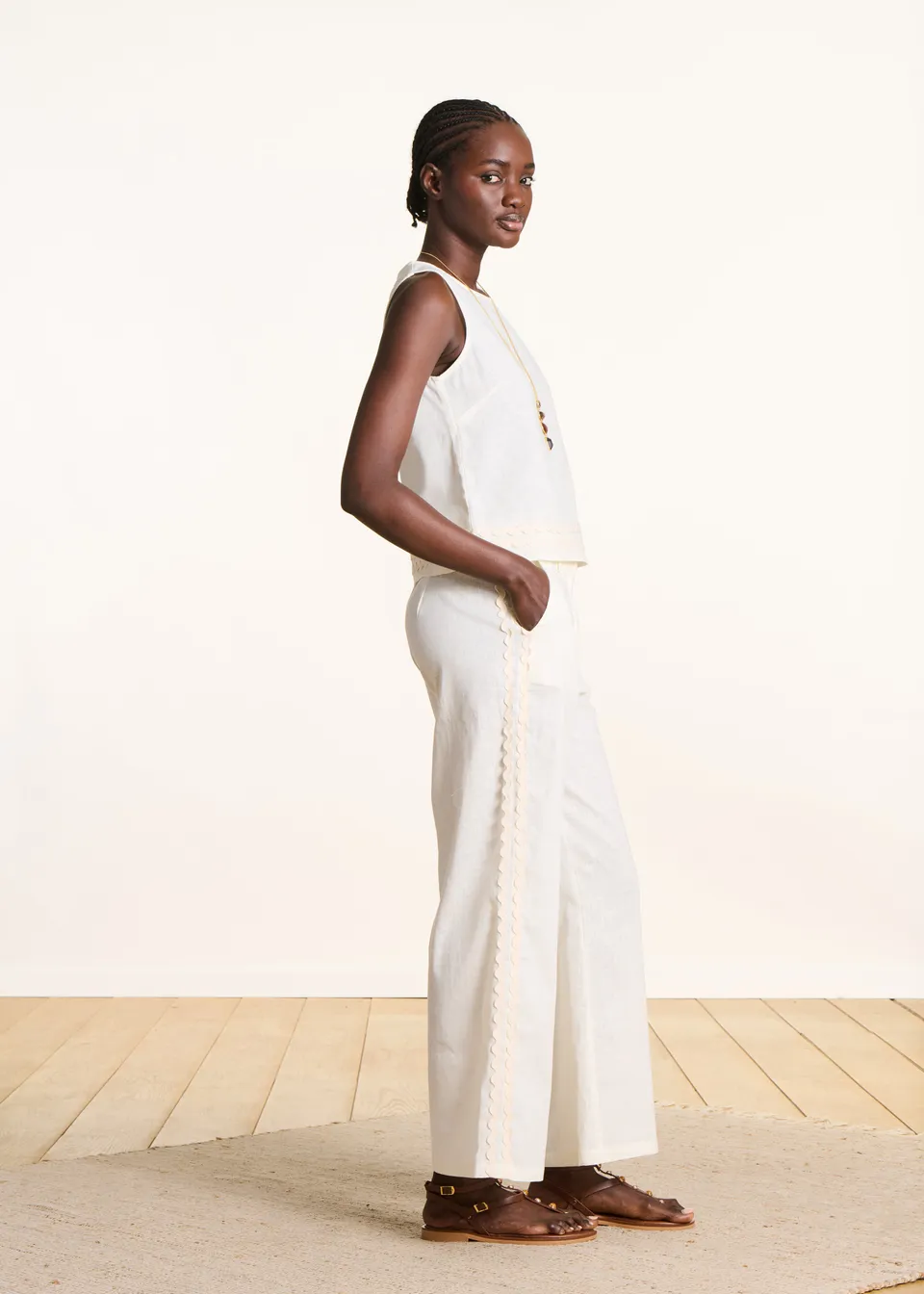 la-f-e-marabout-e-flandin-leinenhose-damen-ecru-weites-bein image 1