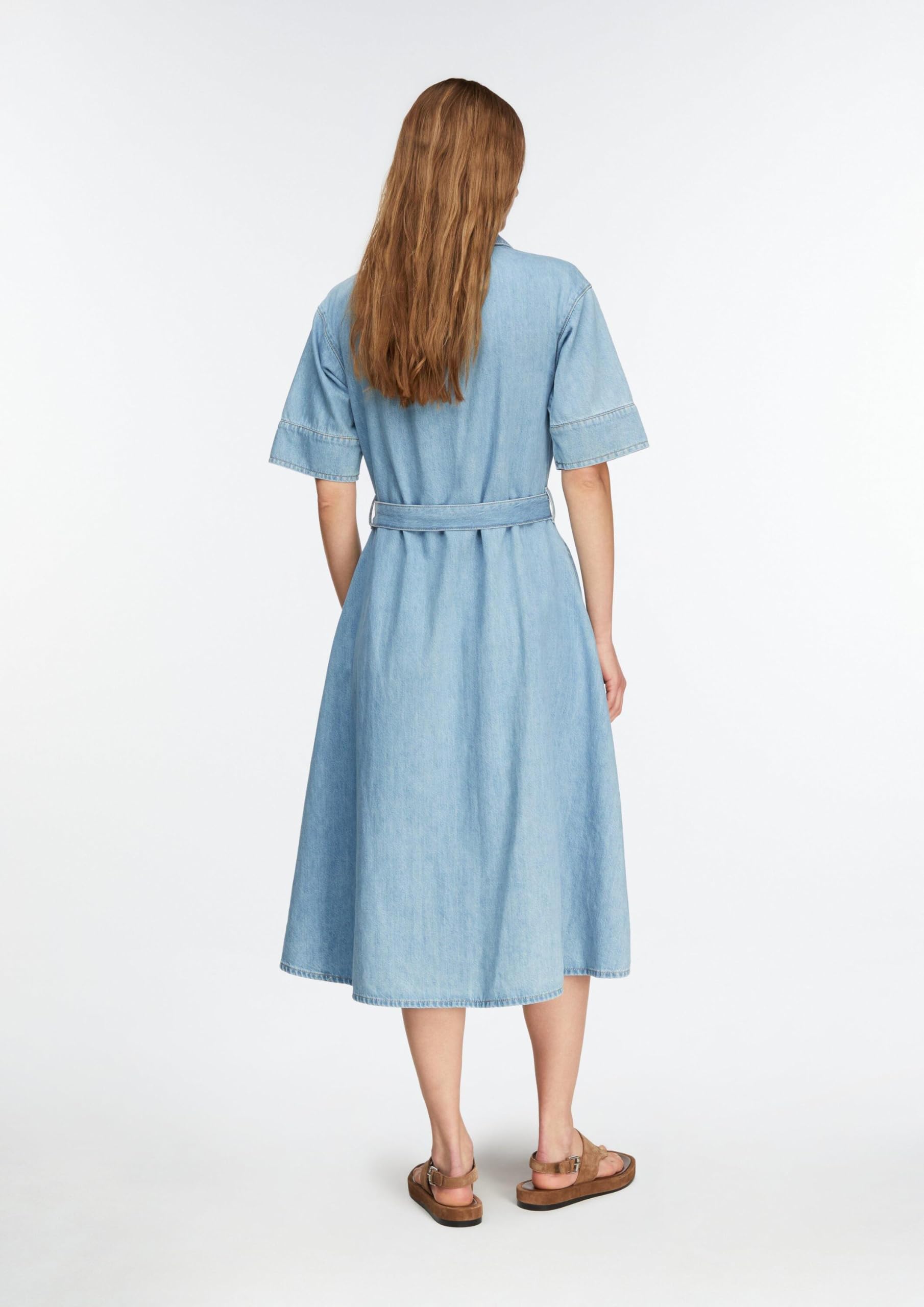 comma-hemdkleid-lyocell-denim-midi-g-rtel-damenkleid image 7
