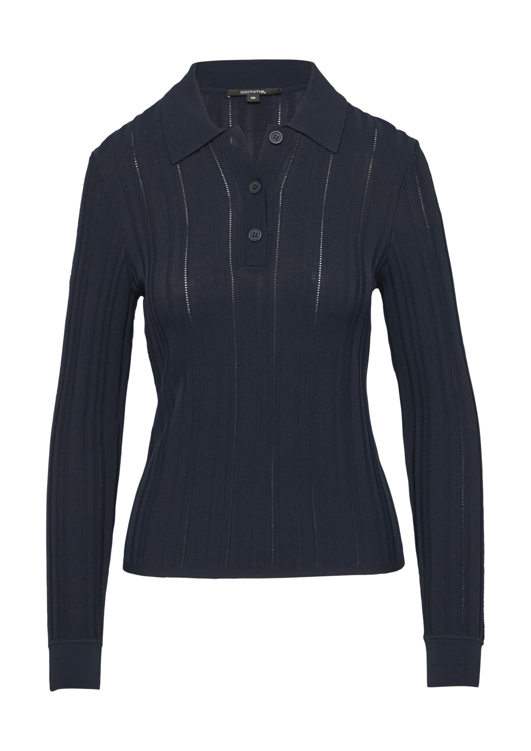 comma-pullover-polokragen-slim-fit-46-blau-gerippt image 4