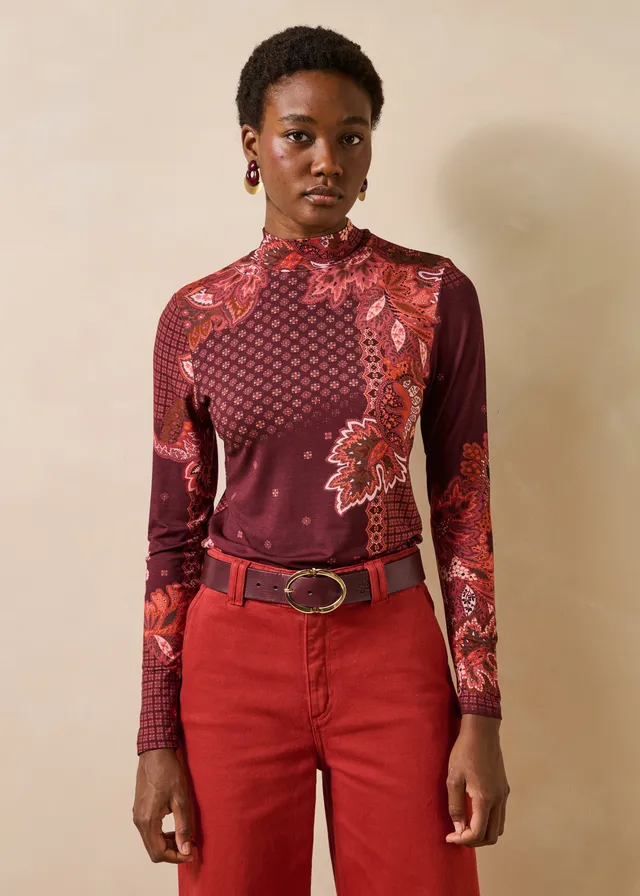 la-f-e-marabout-e-covola-t-shirt-rot-paisley image 1