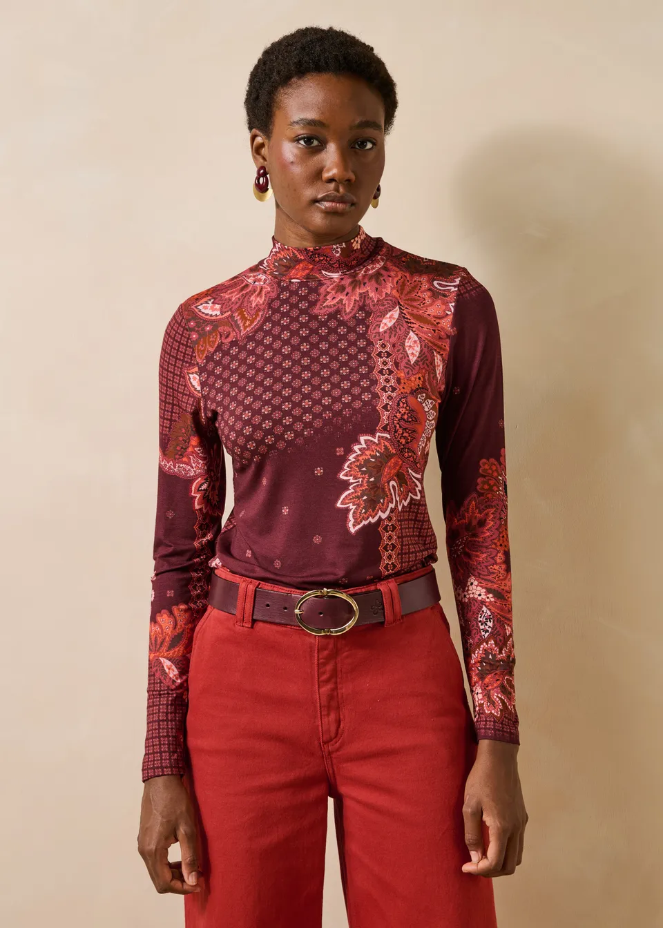 la-f-e-marabout-e-covola-t-shirt-rot-paisley image 1