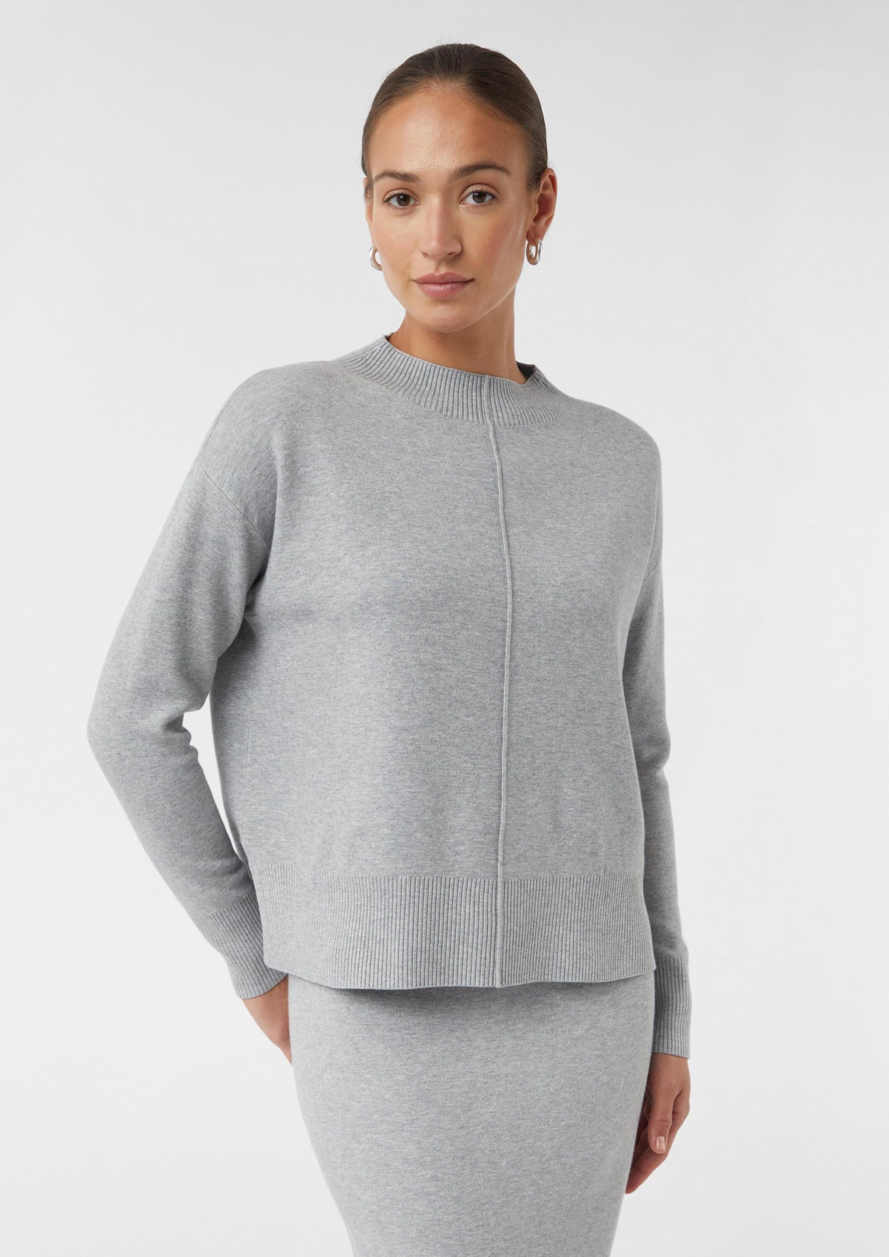 comma-feinstrickpullover-gr-e-40-grau-viskosemix-stehkragen image 8
