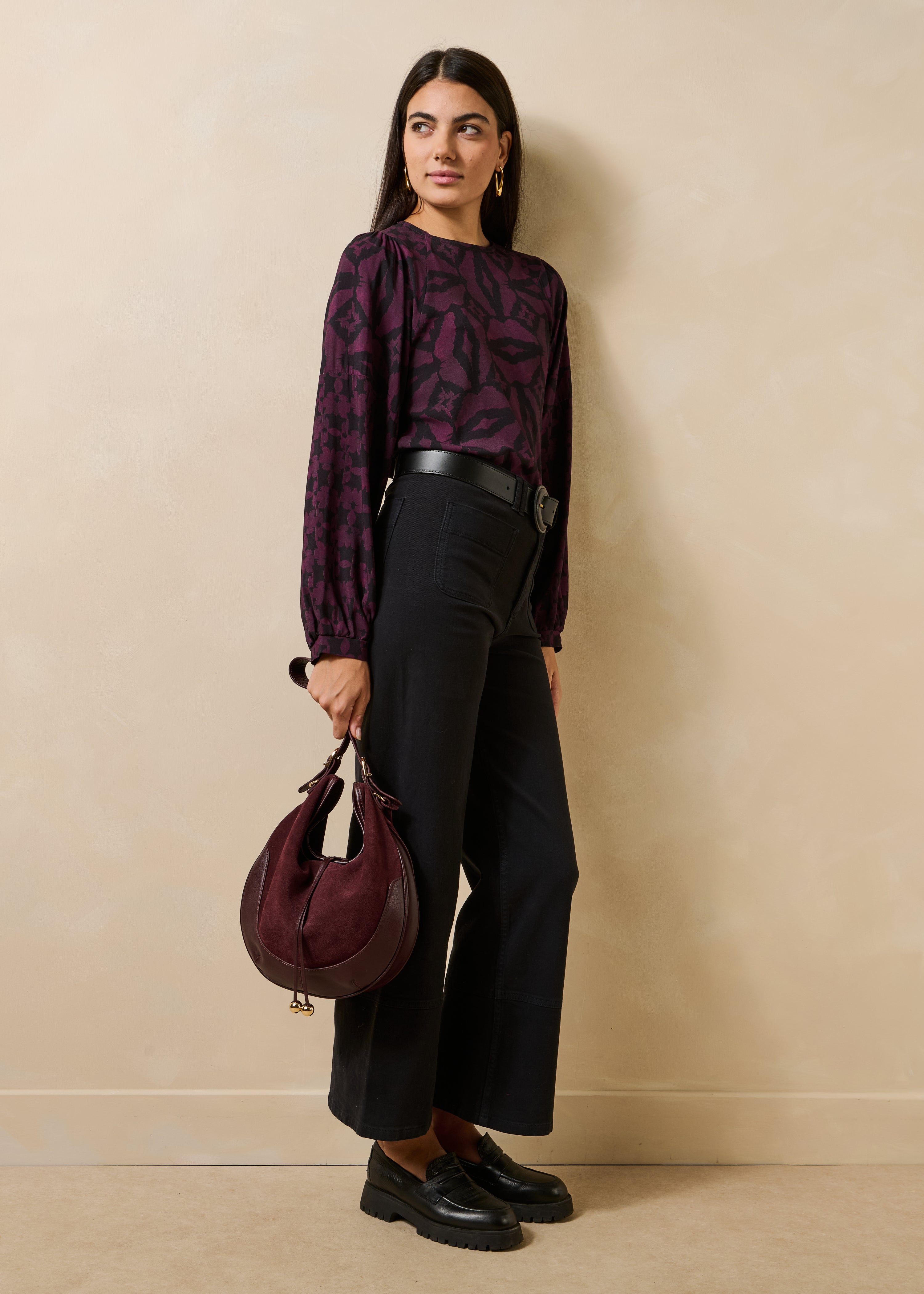 la-f-e-marabout-e-goplin-top-damen-schwarz-violett-print image 2