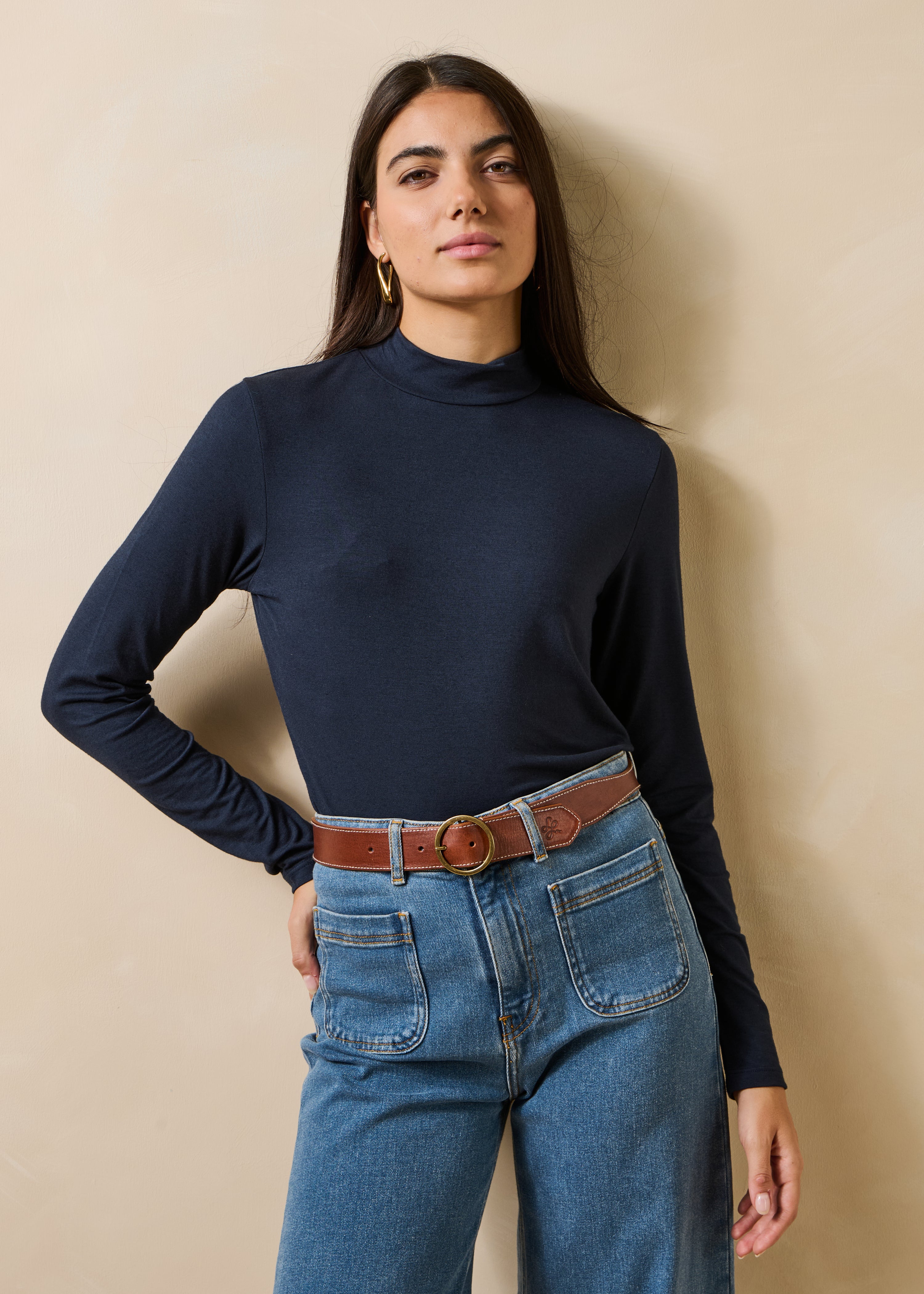 la-f-e-marabout-e-guarni-t-shirt-marine-modal-kaschmir image 1